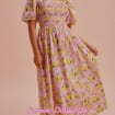 Bluebell Floral Fields Tiered 100 Cotton Midi Dress — view 7