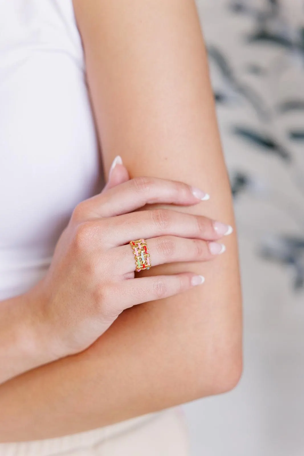 Woven in Color Ring 18K Gold Plated Stainless Steel — view 4