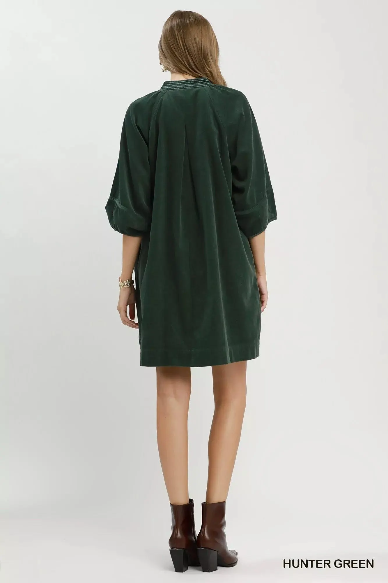 Evergreen Corduroy Pocket Dress — view 4