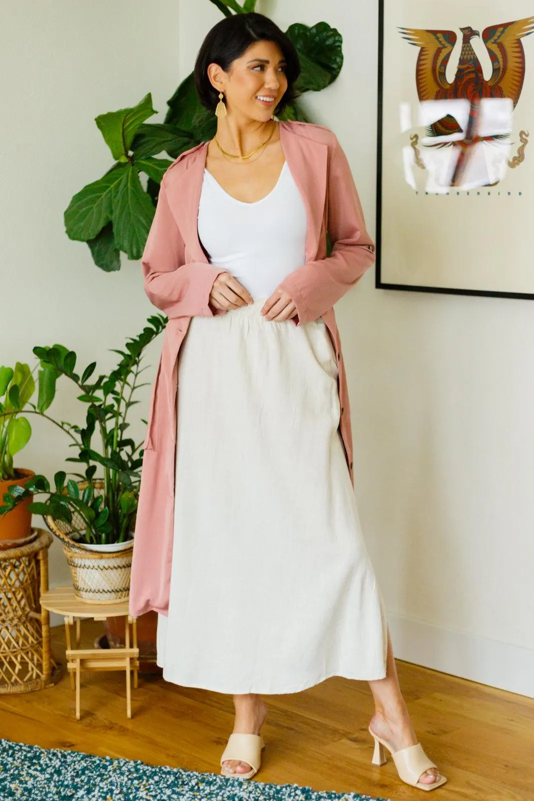 Homesteading Linen Maxi Skirt in Sourdough — view 7