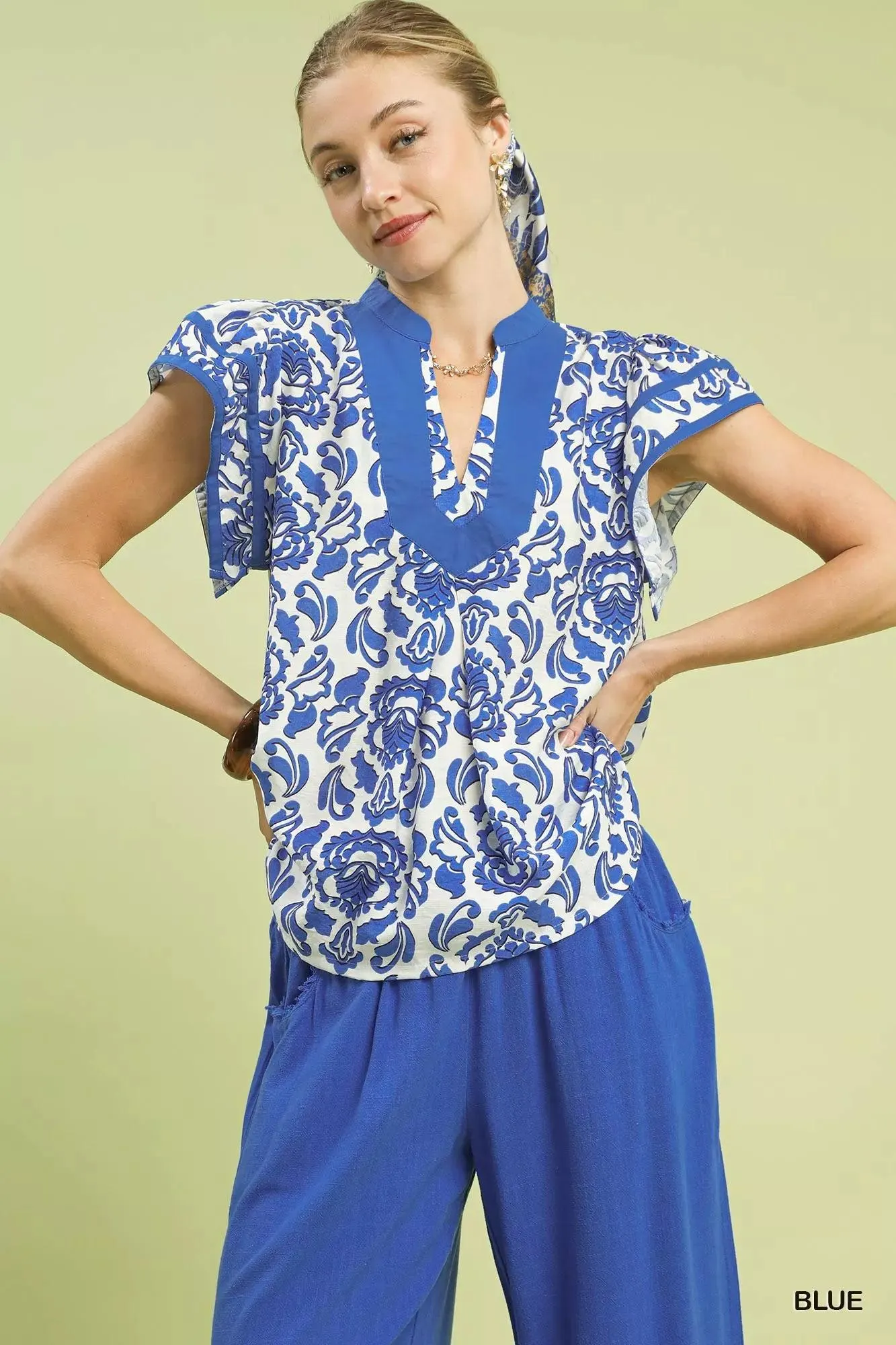 Ocean Waves Abstract Art Blouse