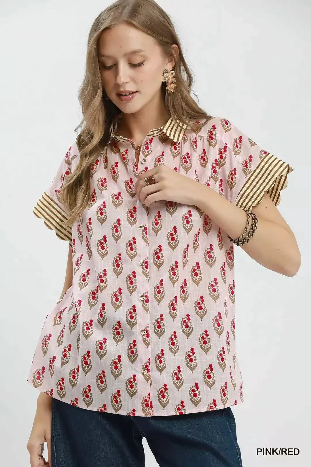 Rosewood Blossom Cotton Blouse
