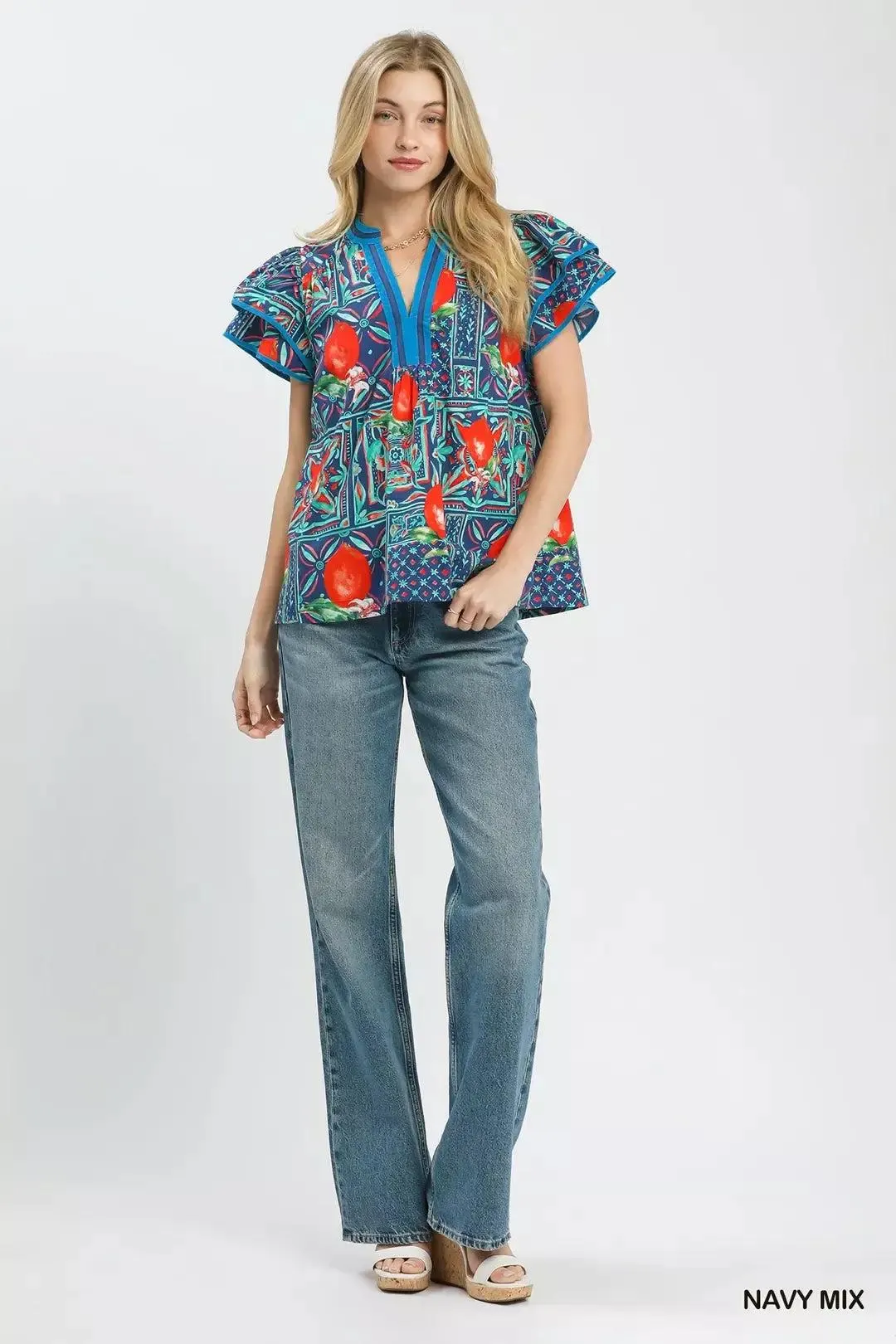 Midnight Garden Flutter Blouse — view 6
