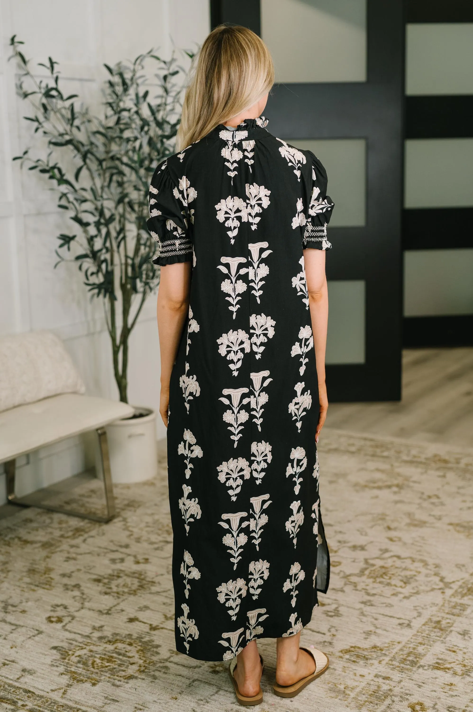 Elegant Darlin' Puff Sleeve Cotton Maxi Dress — view 5