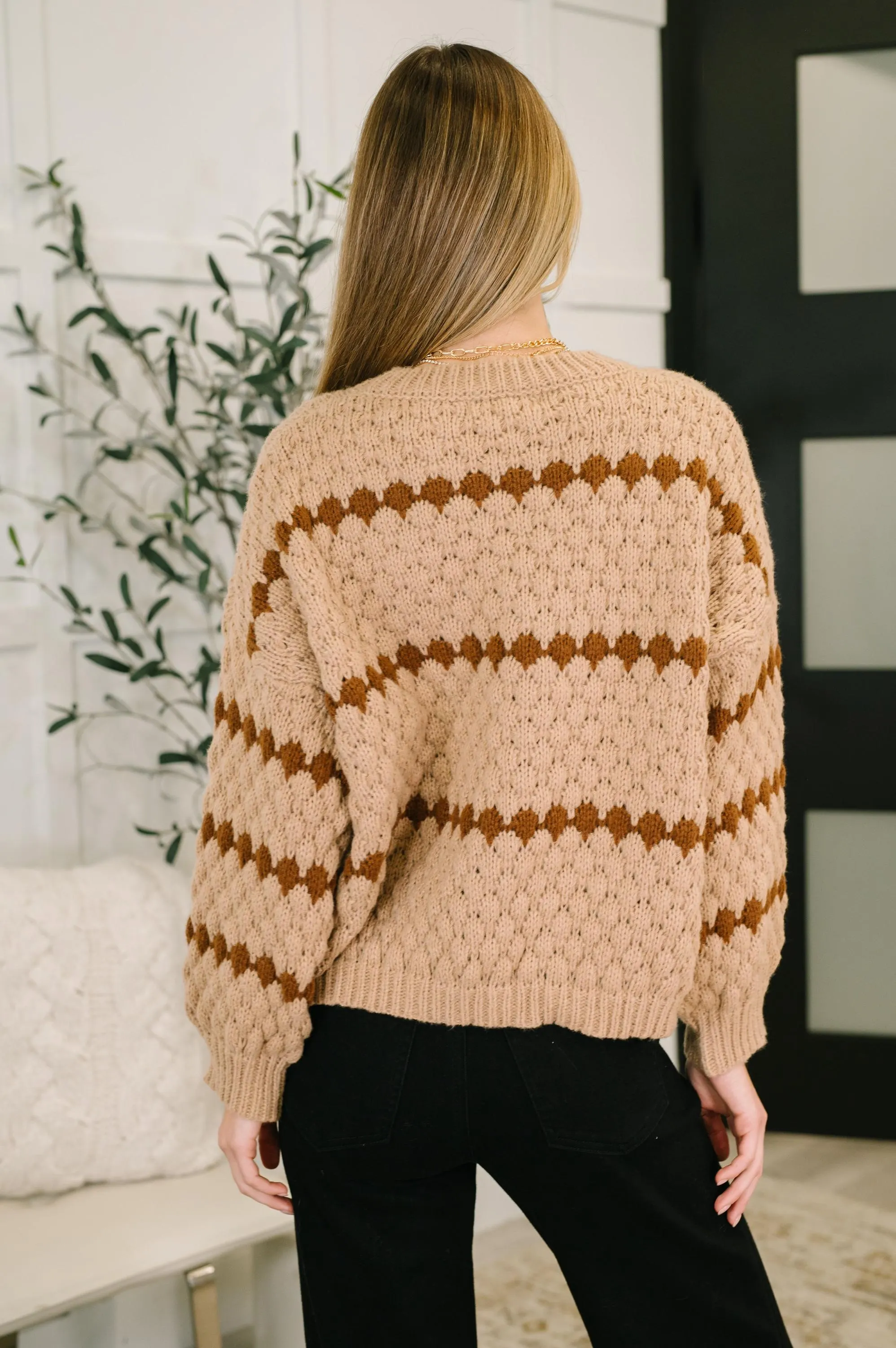 Ivy Lane Textured Sweater in Taupe — view 5