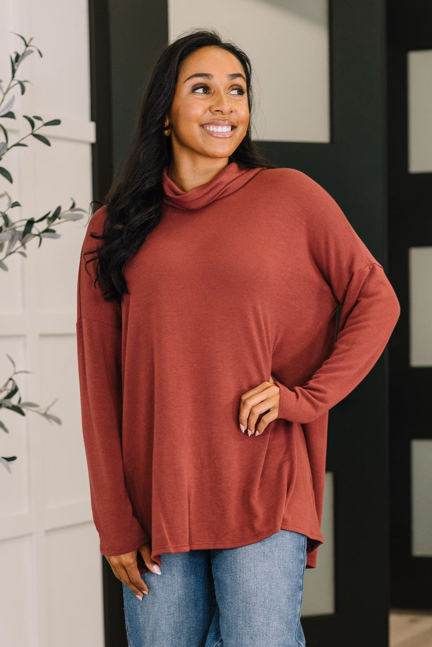 Travel Destination Pullover Top in Wine