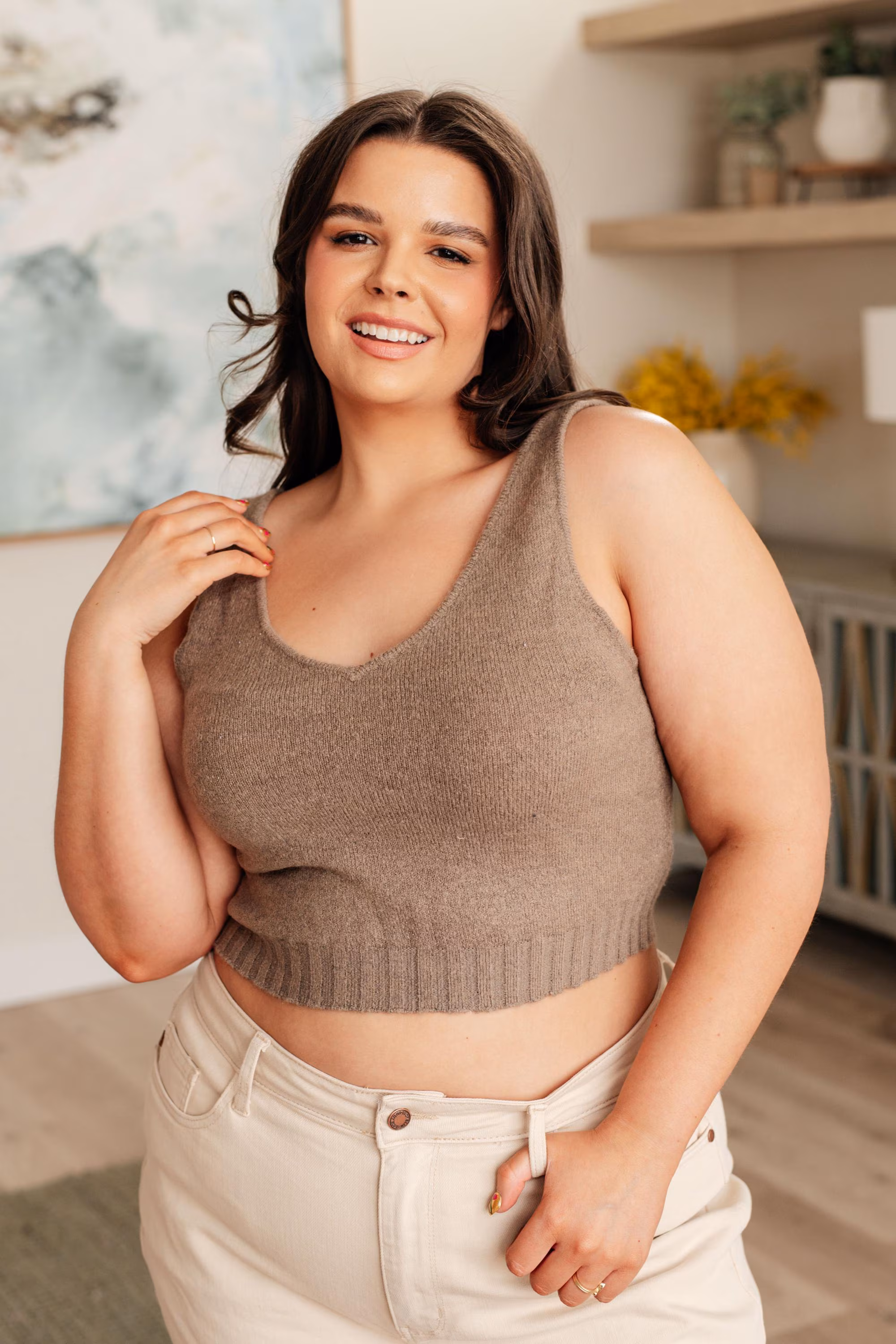 Wool Sweater Cropped Tank Top — view 2