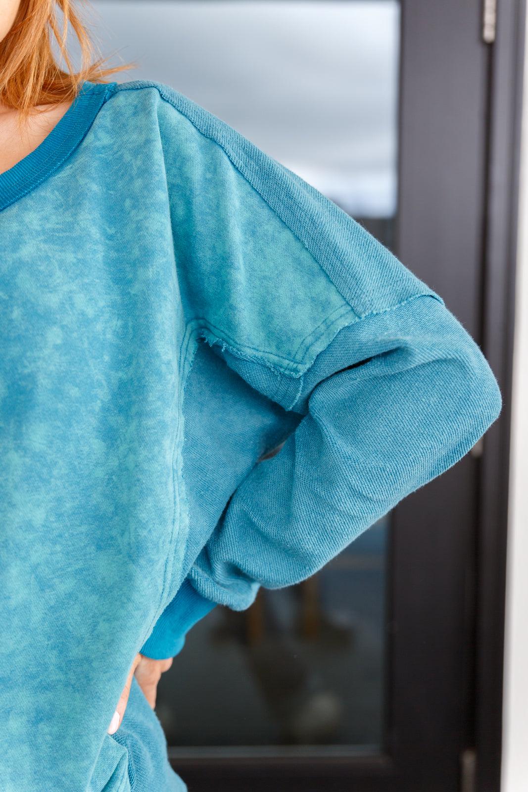 Pullover Top Blue Long Sleeve Tee Ocean's Apart Mineral — view 8