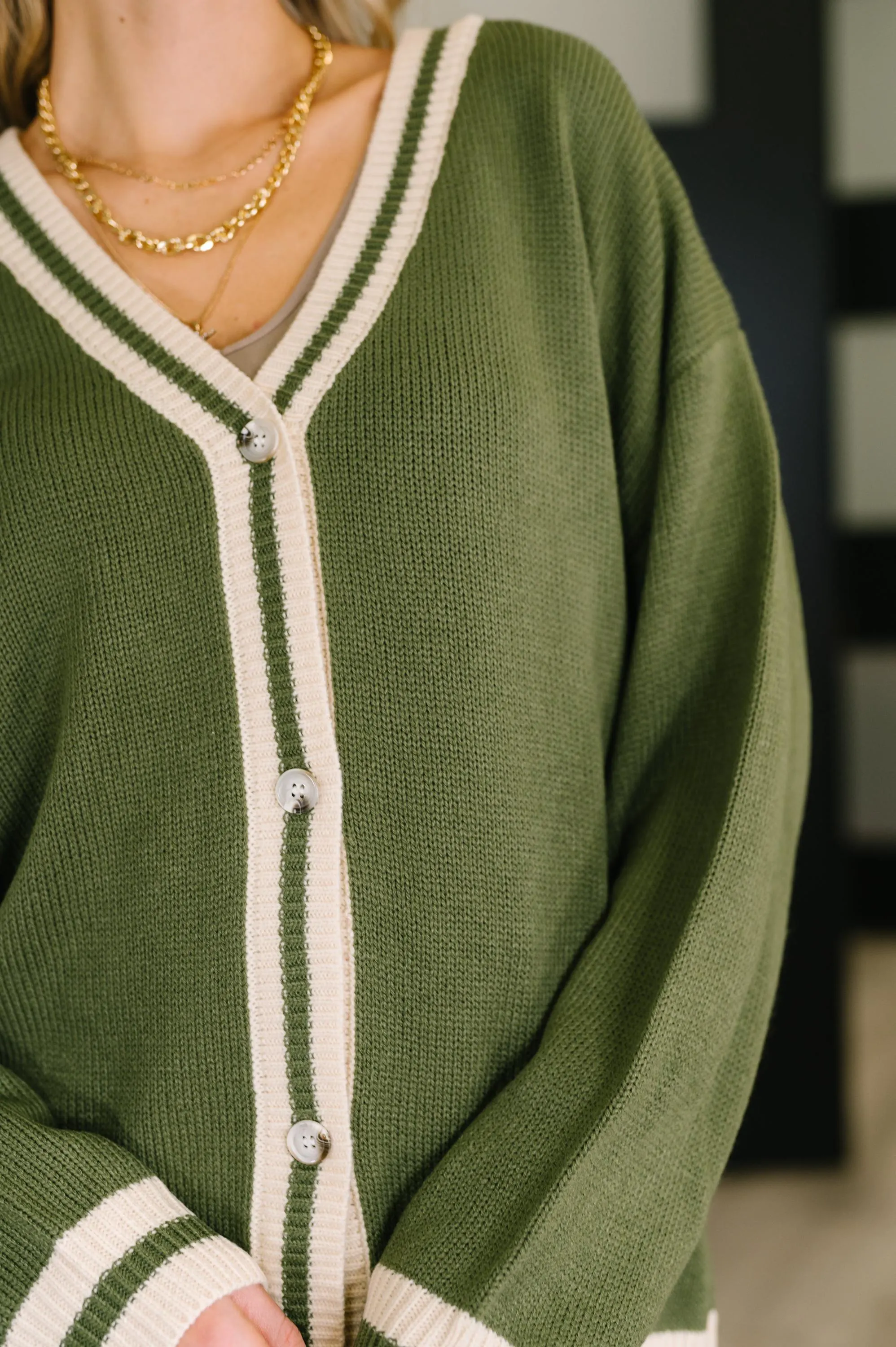 Fall Cardigan Sweater Something Simple Full Front Button — view 2