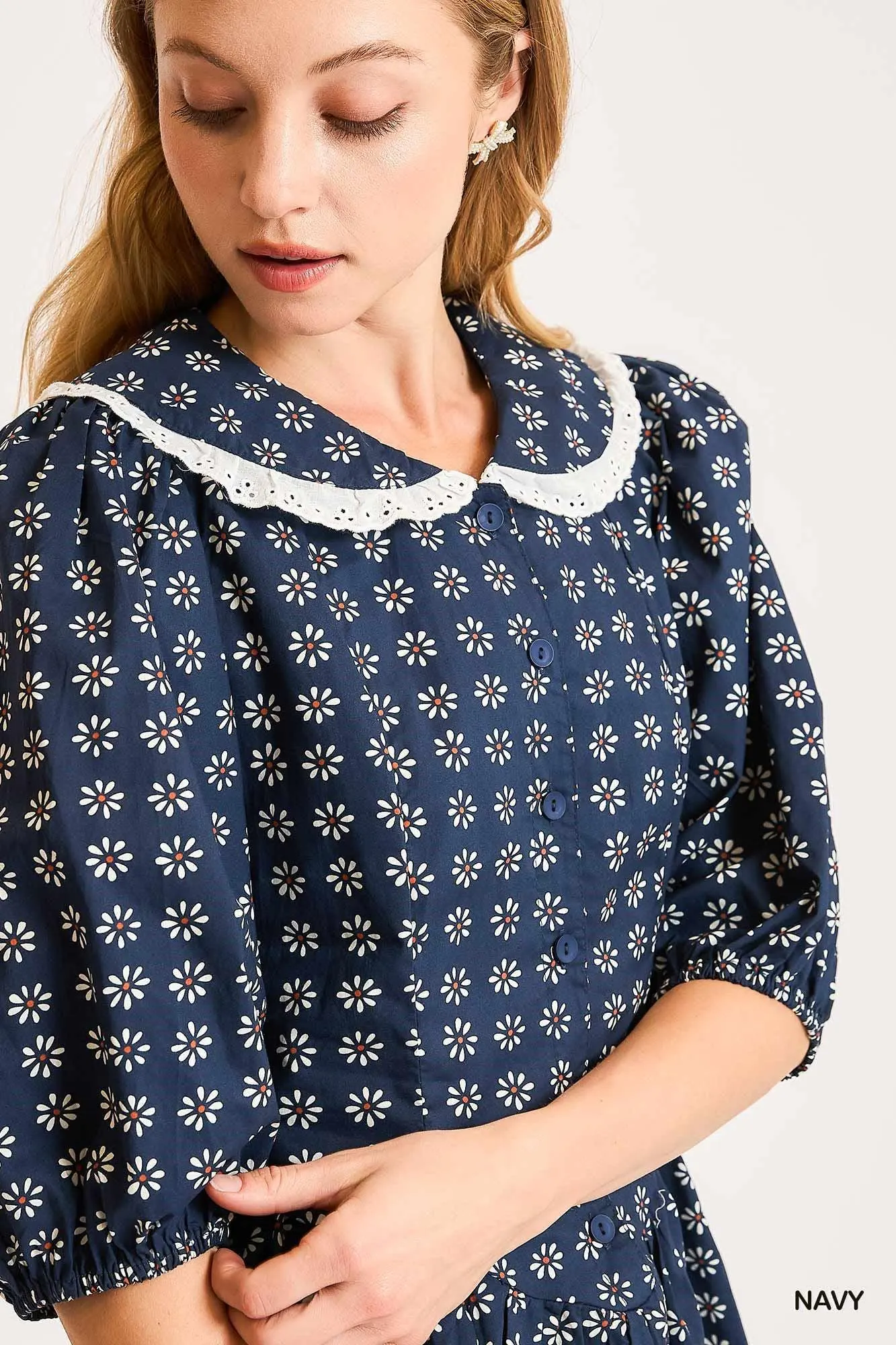 Book Club Peter Pan Floral Dress — view 3