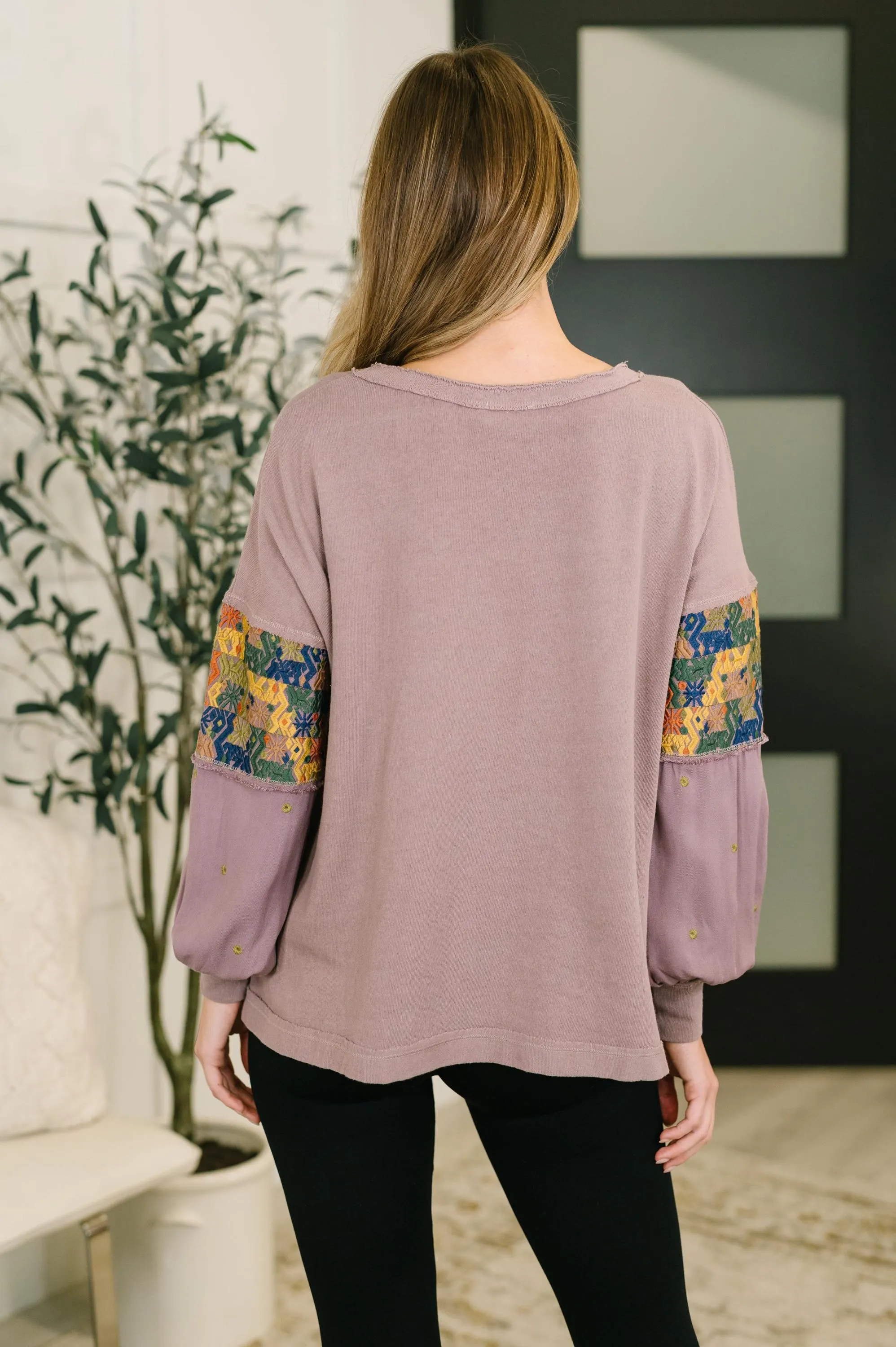 Subtle Breeze Floral Patchwork Pullover — view 5