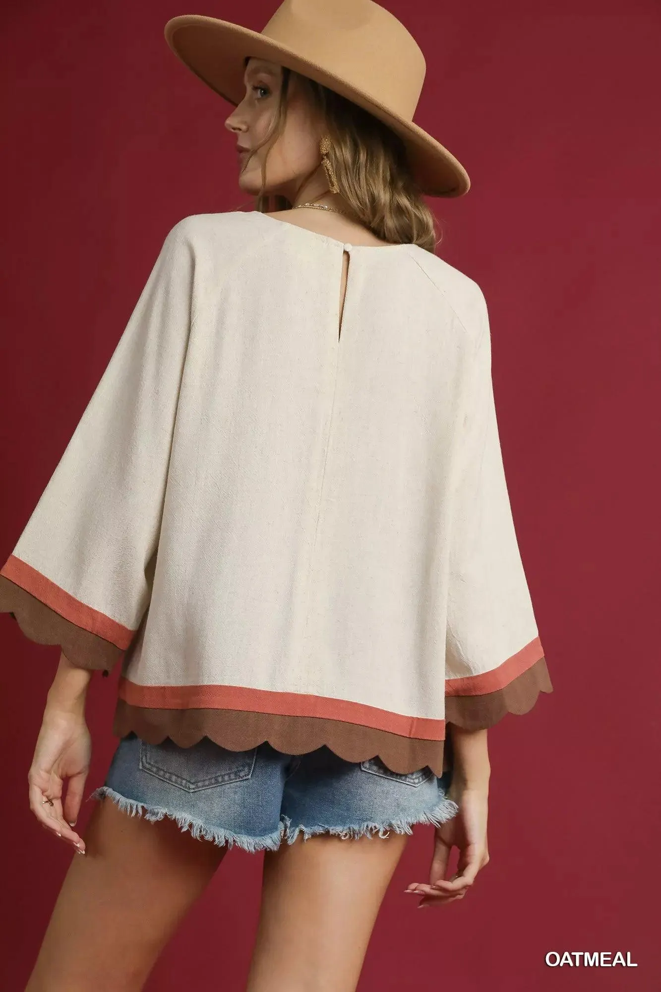 Cinnamon Swirl Linen Blouse — view 4