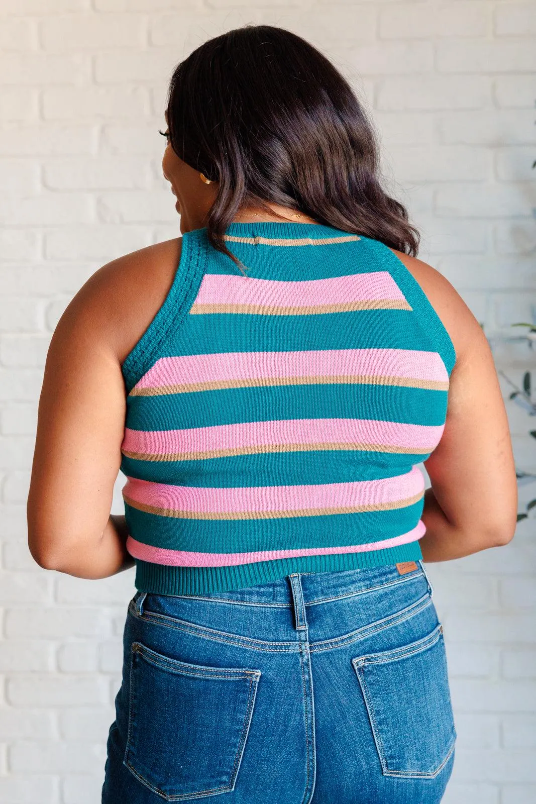 Scholarly Pursuits Knit Striped Tank — view 7