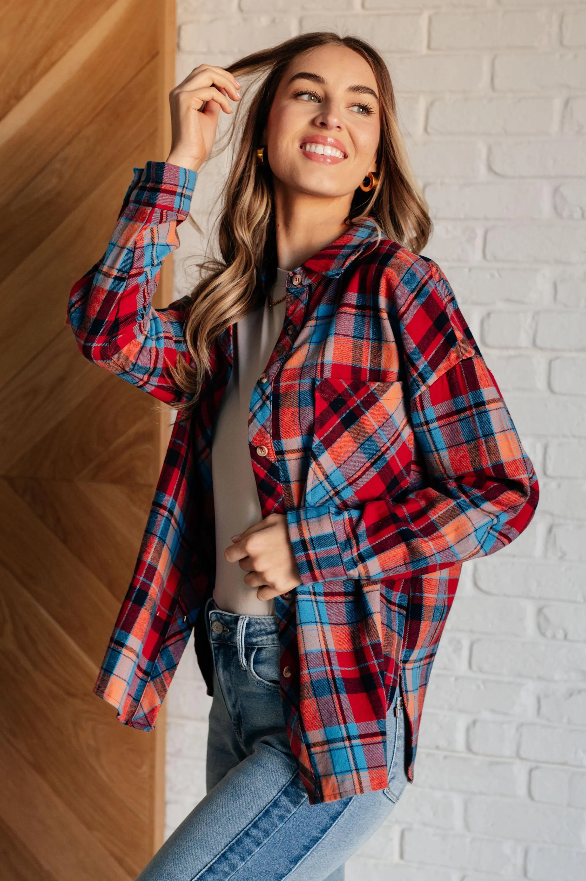 Plaid Jacket Autumn Make It Make Sense Plaid Button up — view 5