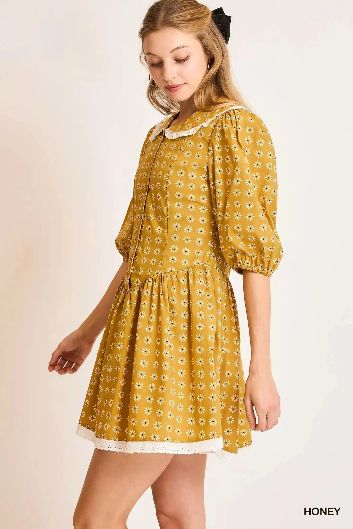 Sweet as Honey Peter Pan Cotton Dress — view 3