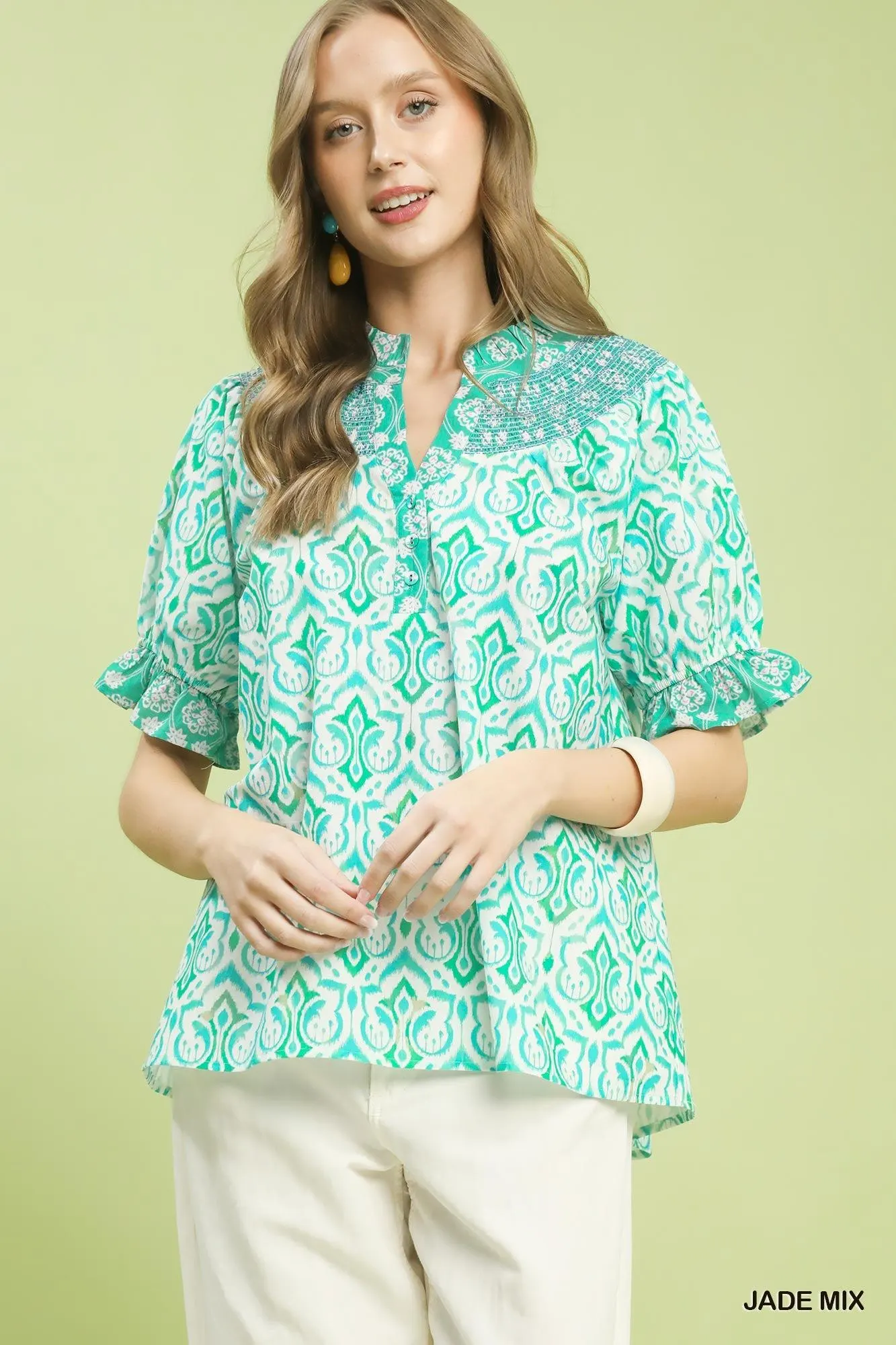 Happily Ever After Jade Smocked Top