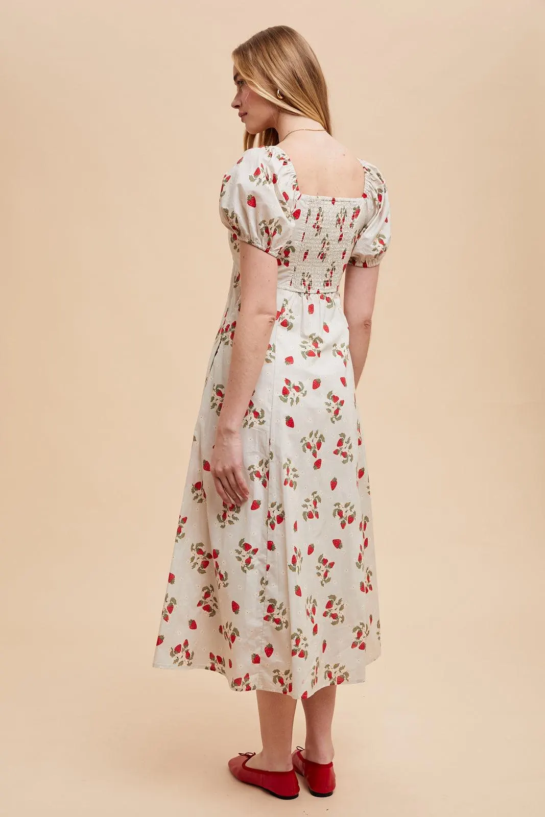 Strawberry Maxi Dress in 100 Cotton — view 11
