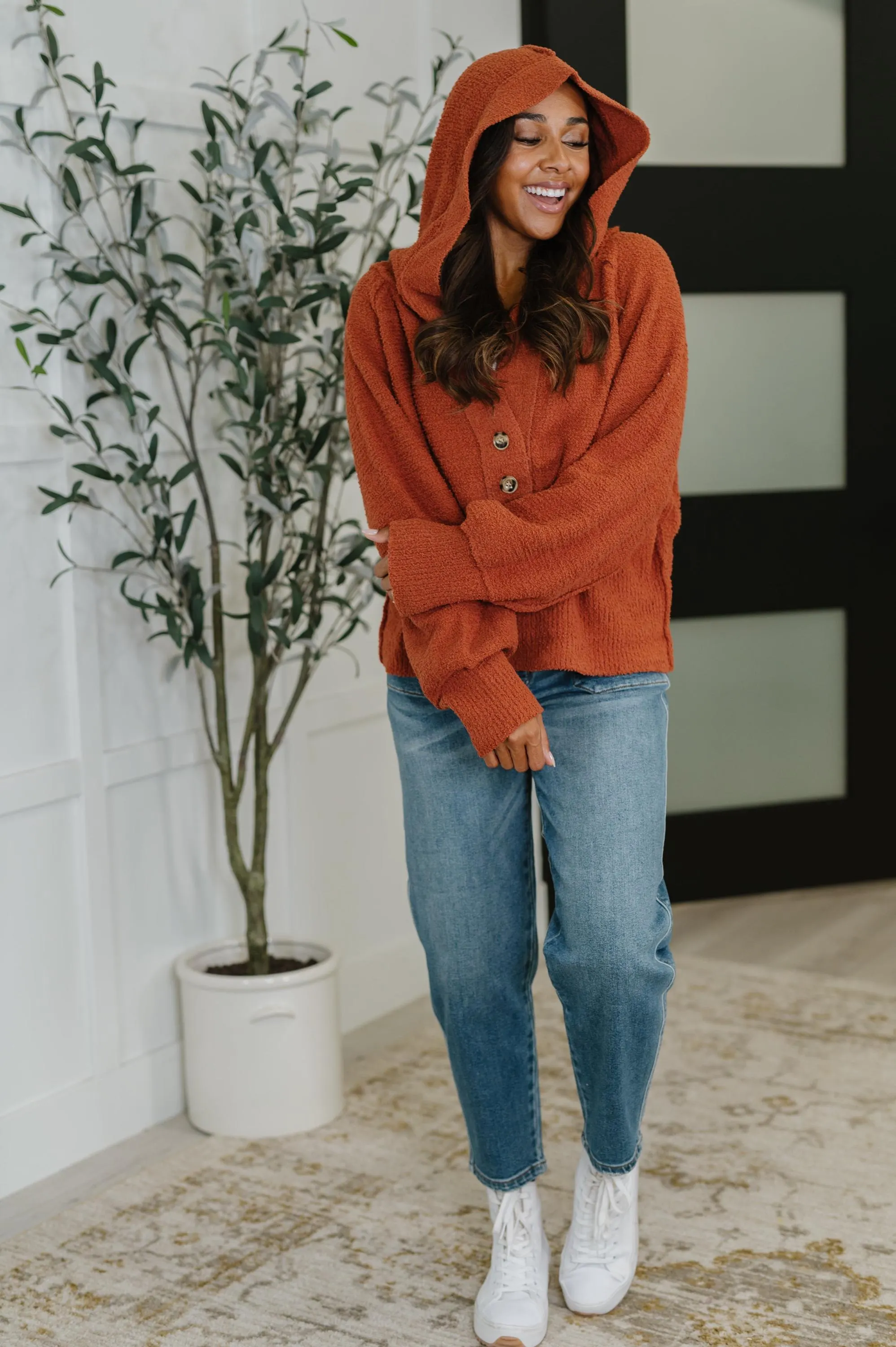 Pumpkin Spice Fall Sweater All for Me Henley Sweater Hoodie — view 4