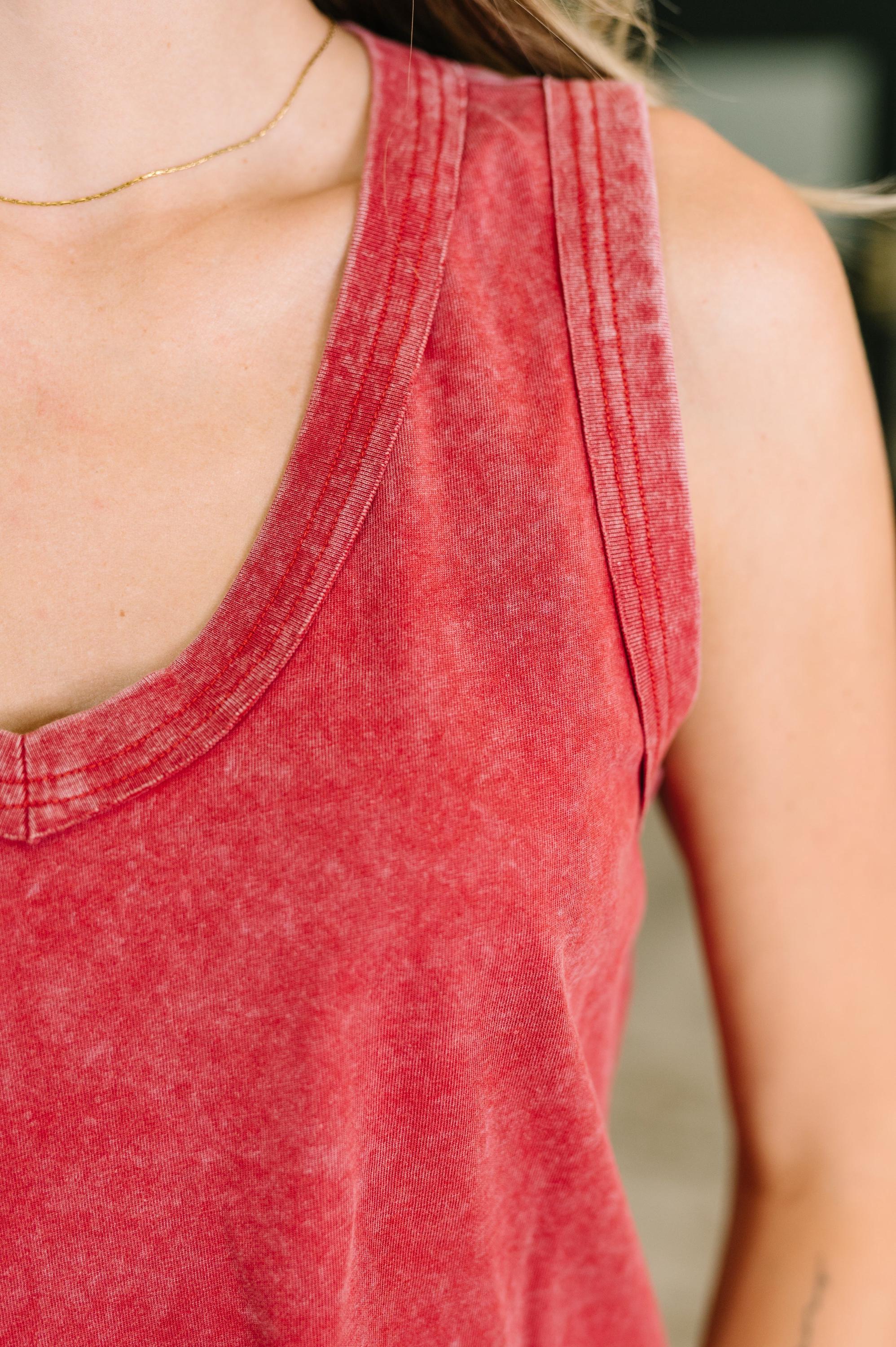 Get It Right V-neck Mineral Wash Tank — view 2