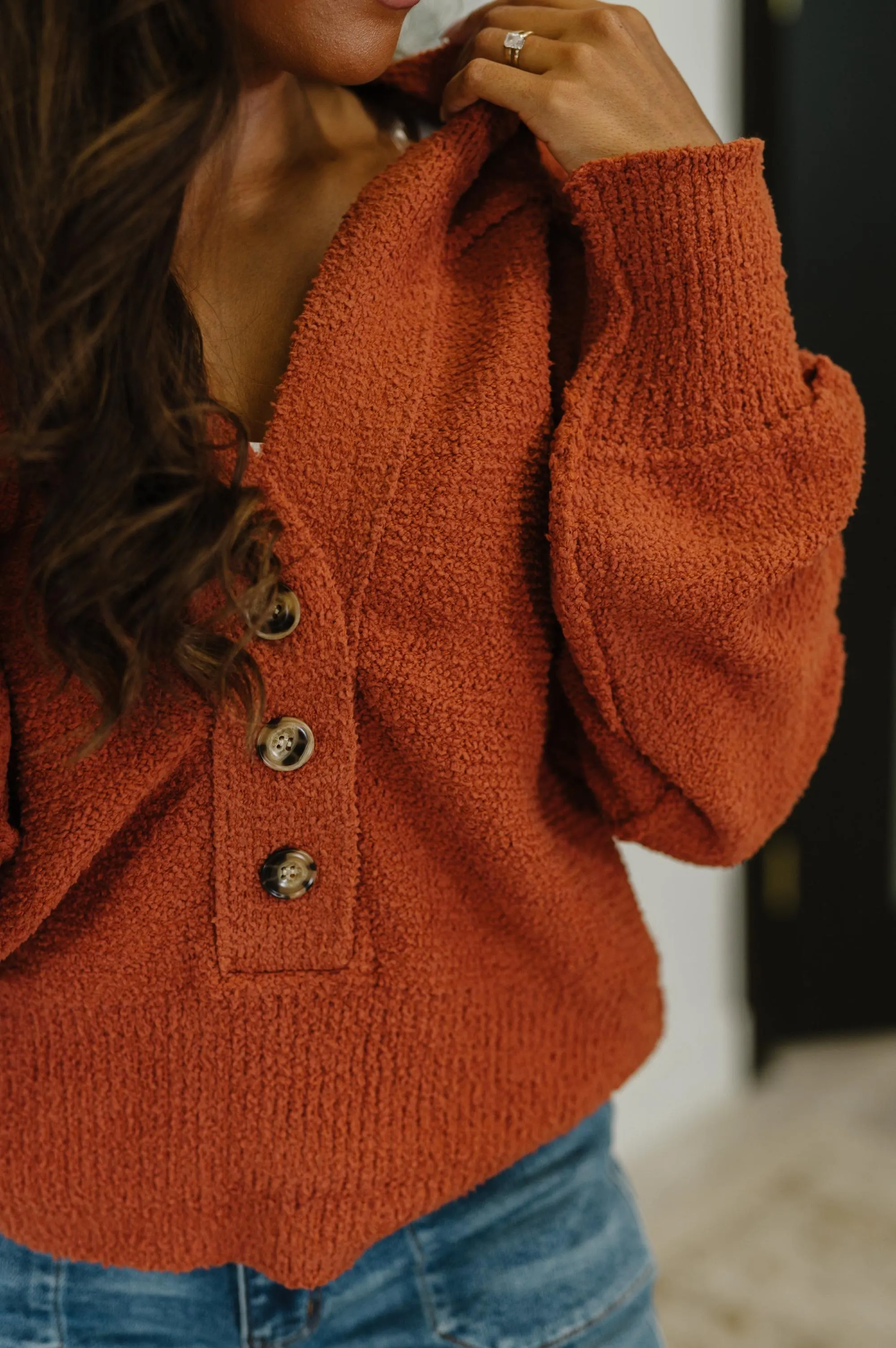 Pumpkin Spice Fall Sweater All for Me Henley Sweater Hoodie — view 2