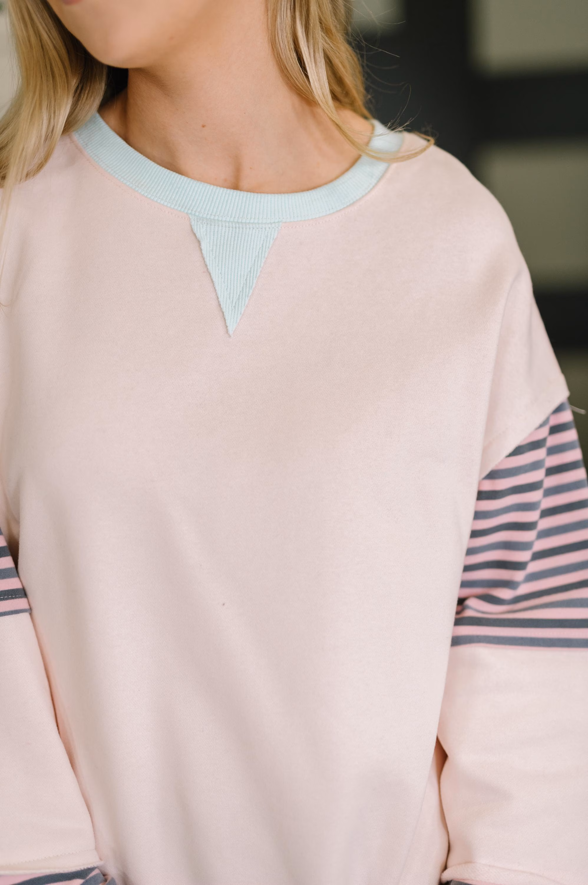 Outside the Lines Oversized Color Block Pullover — view 2
