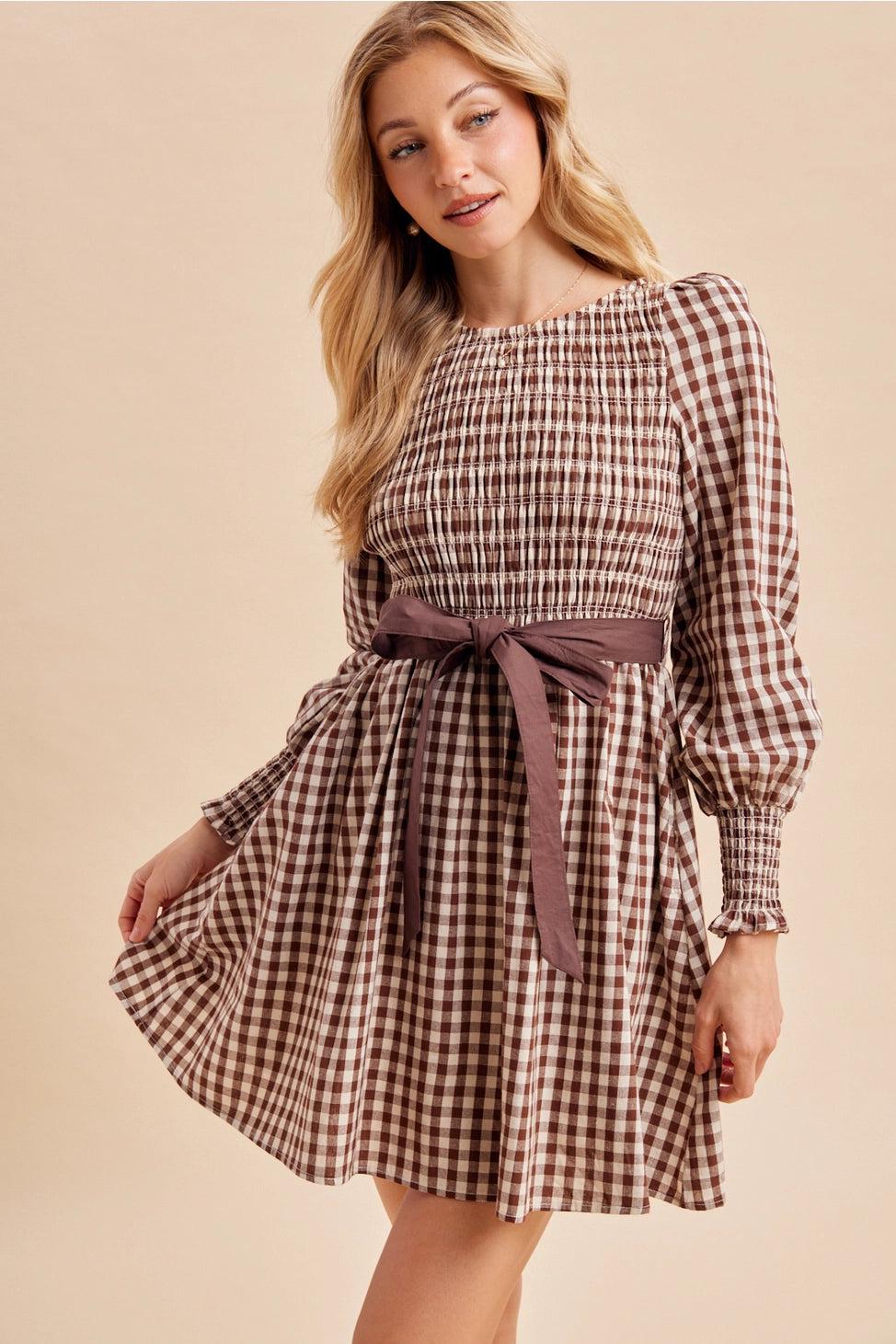 Cider Season Gingham Cotton Dress — view 3