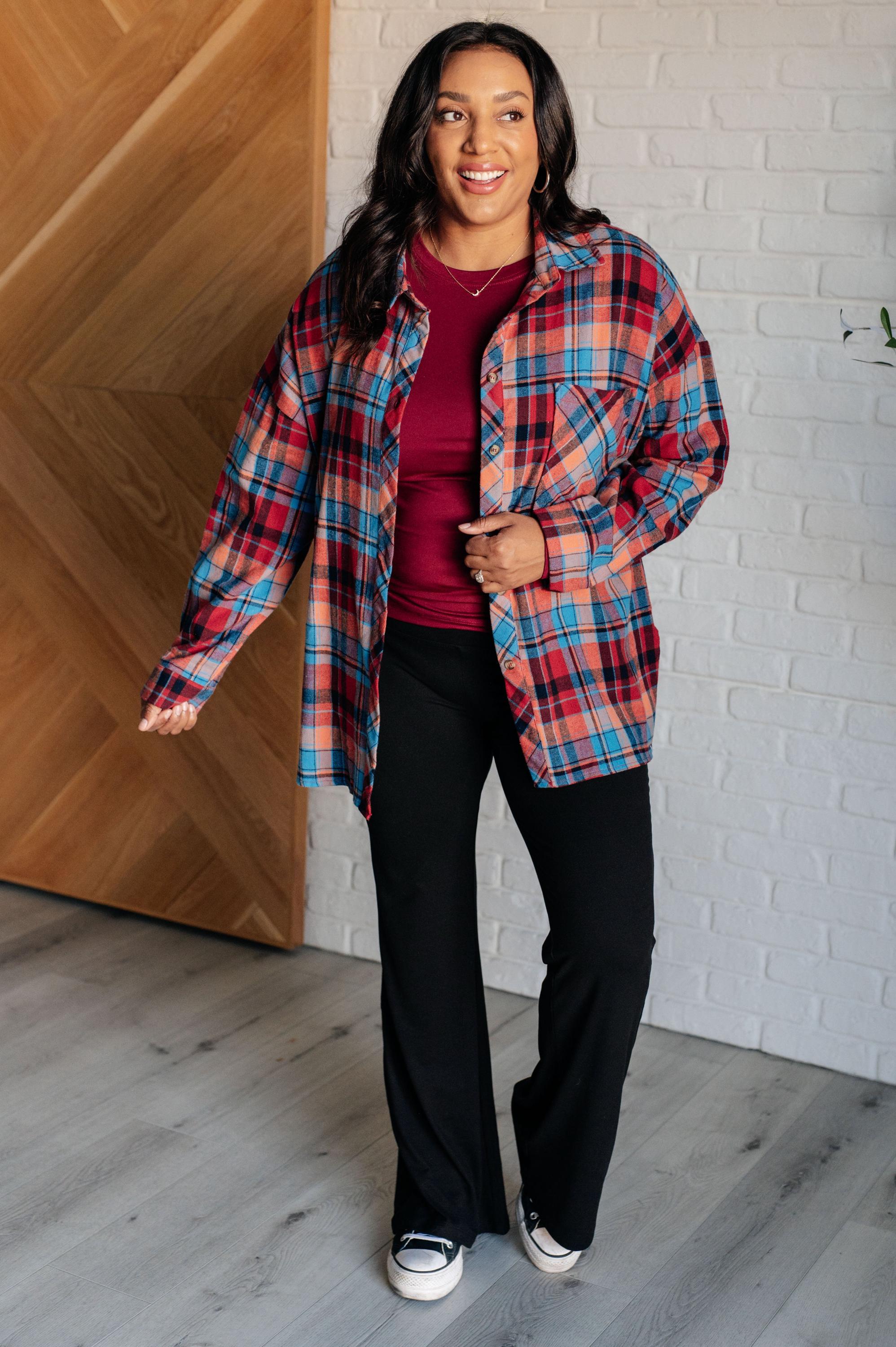 Plaid Jacket Autumn Make It Make Sense Plaid Button up — view 4