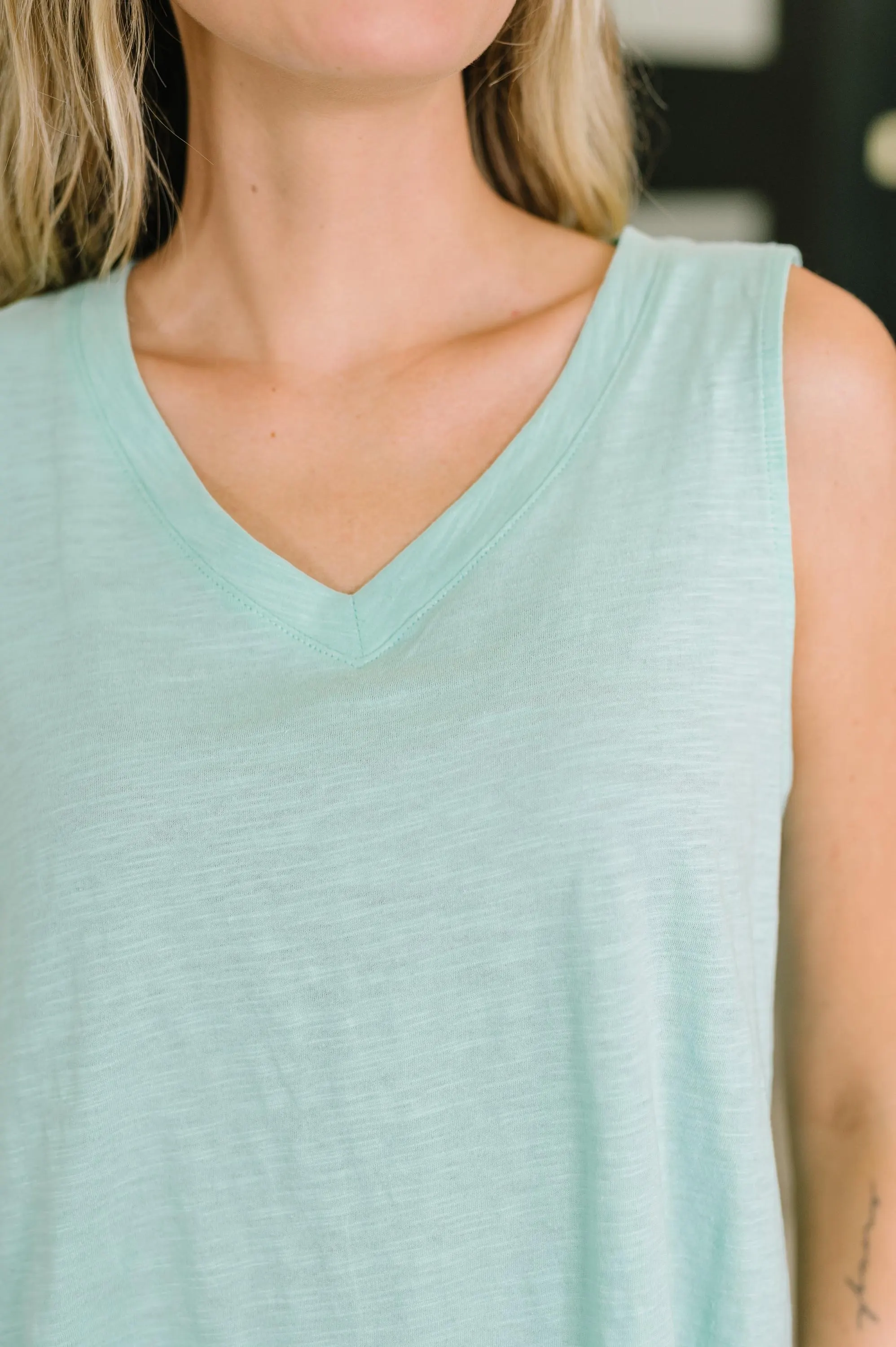 Getting Good V-neck Tank in Mint — view 3