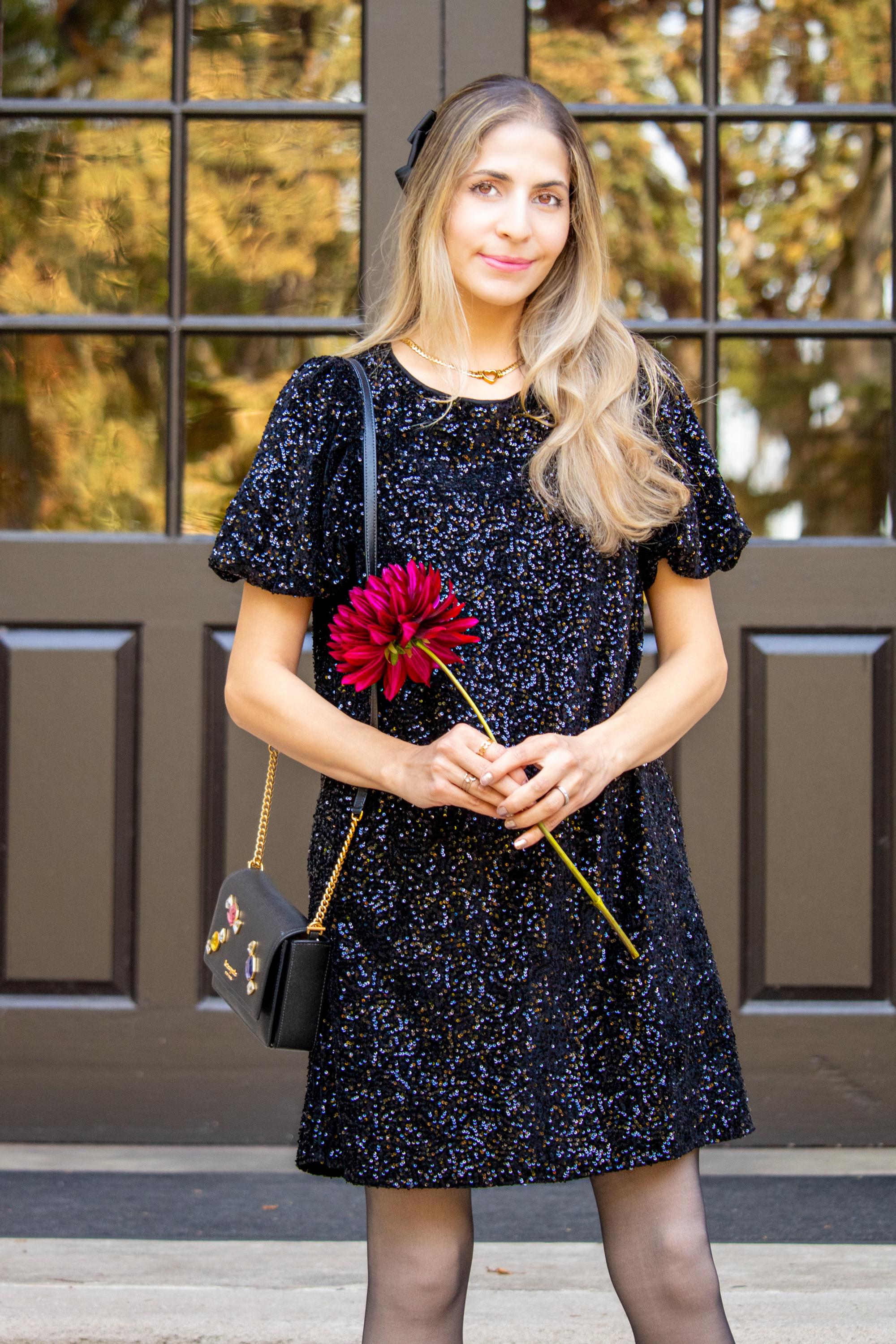 Sequin Dress in Swifty Midnight — view 7