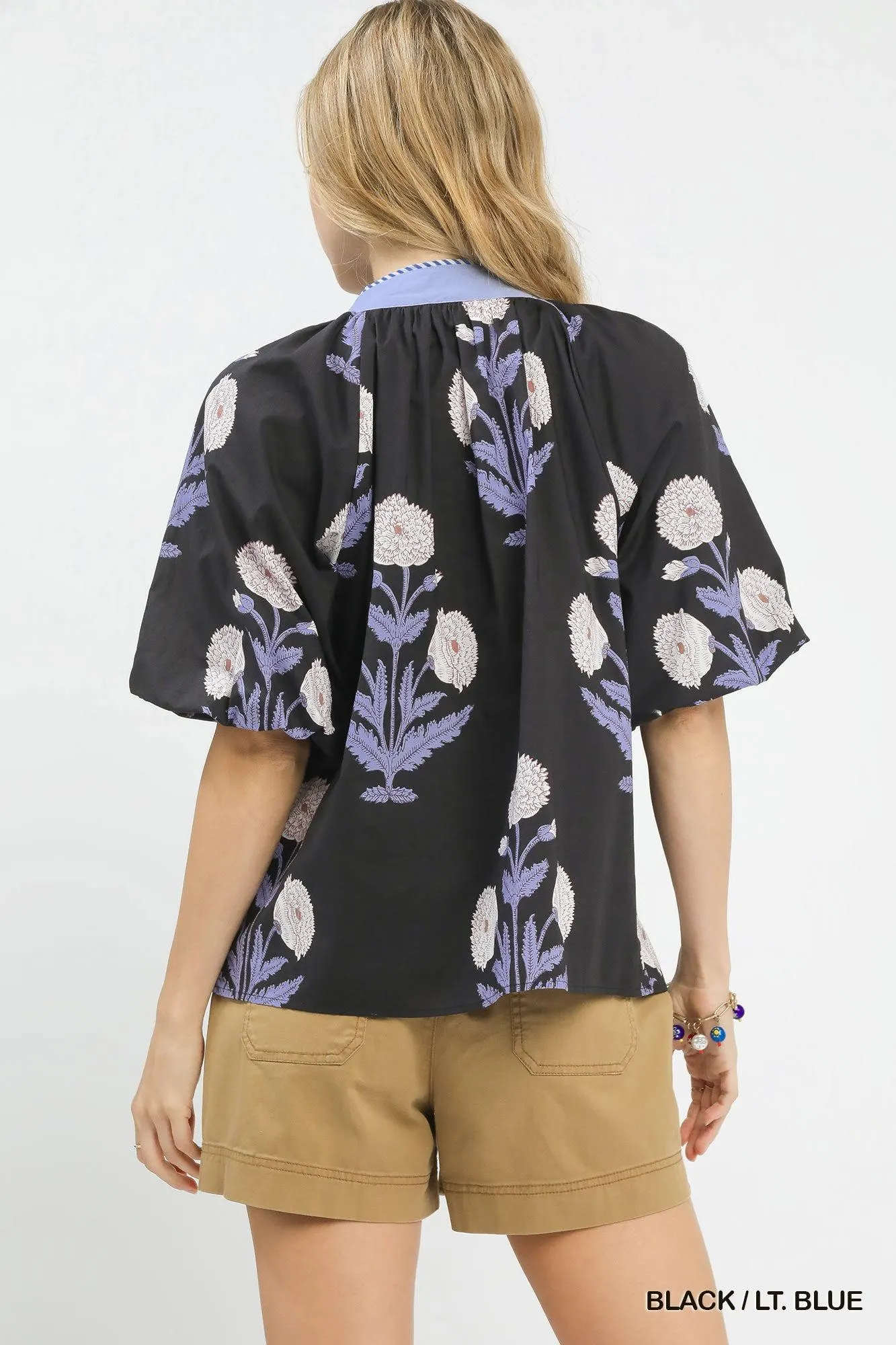 Midnight Garden Floral Cotton Top — view 3