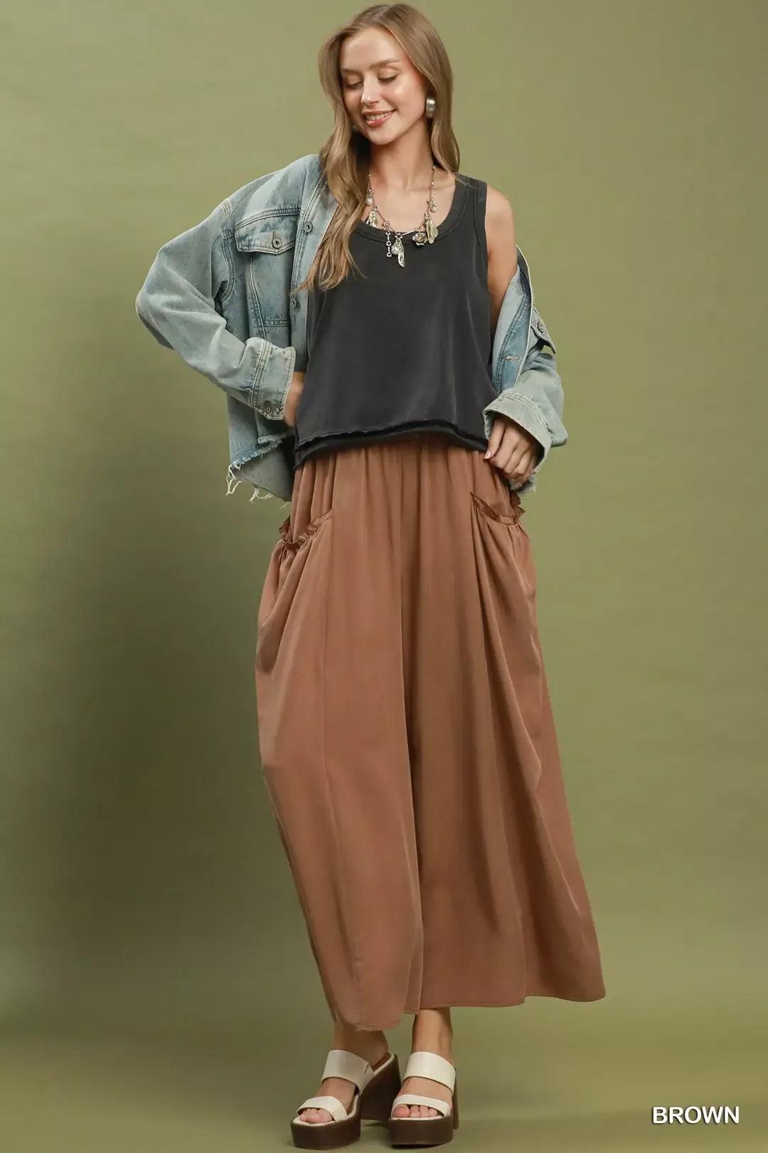 Flowy Fall Wide Leg Pocket Pants — view 3