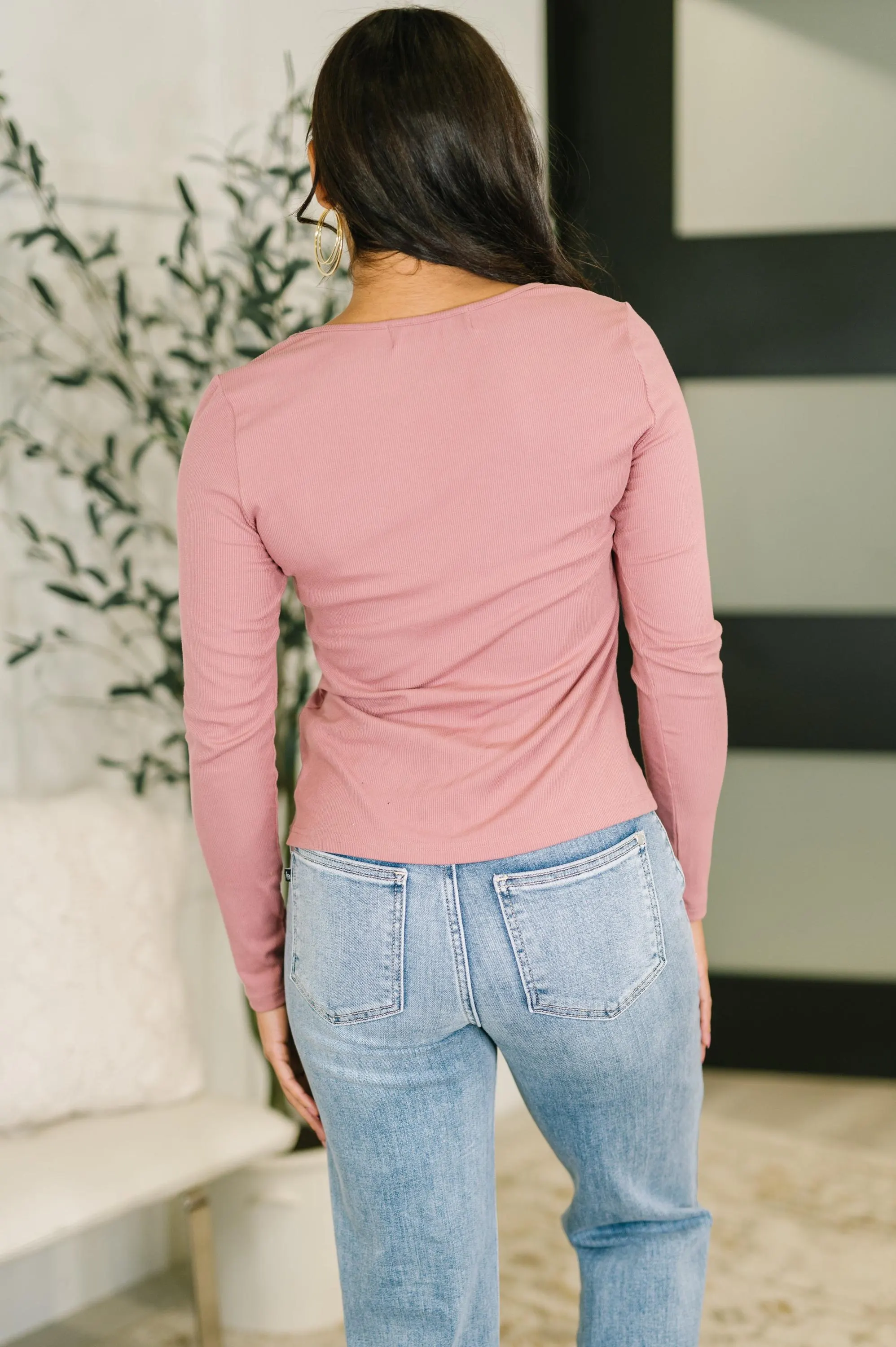 The Girls Are Back in Town Long Sleeve Top in Rose — view 5