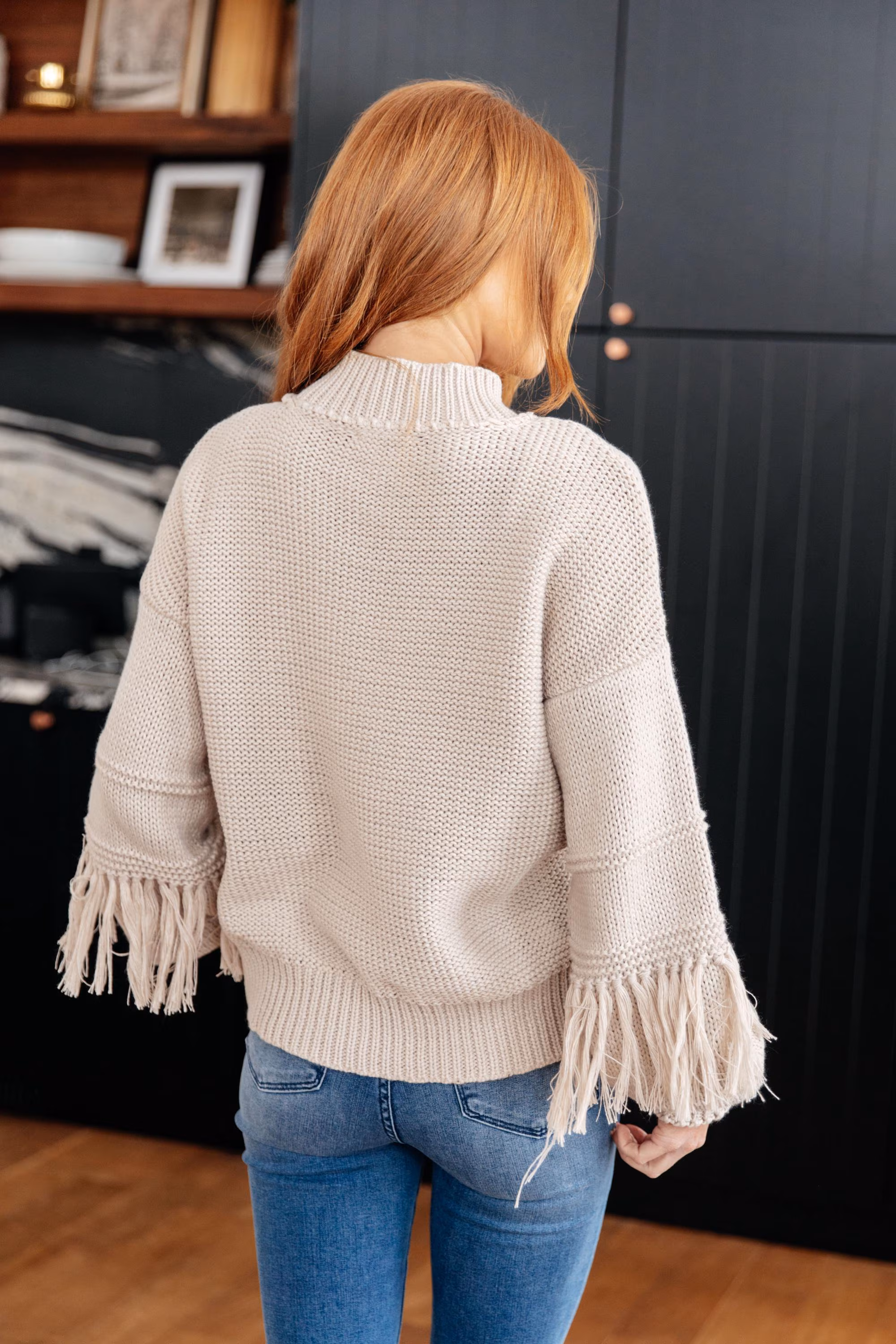 Cozy Fringe Detail Chunky Knit Sweater — view 9