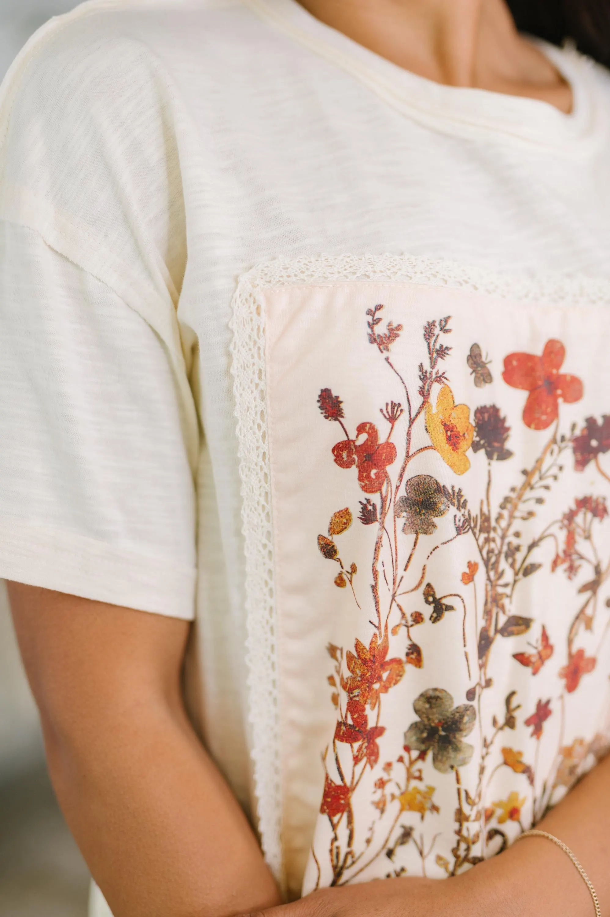 Autumn Fields Floral Cotton Top — view 2