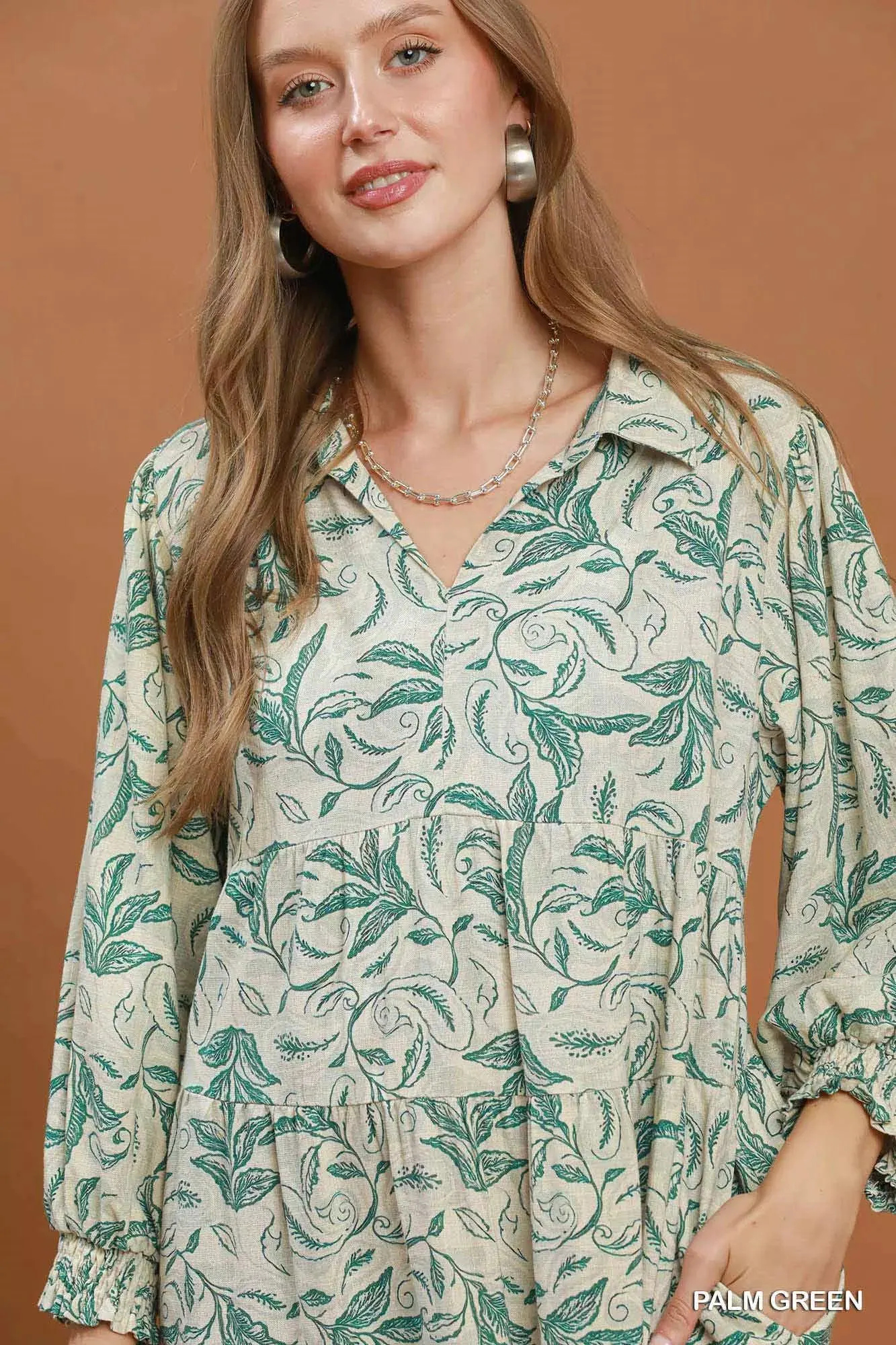 Alpine Linen Maxi Dress in Palm — view 3