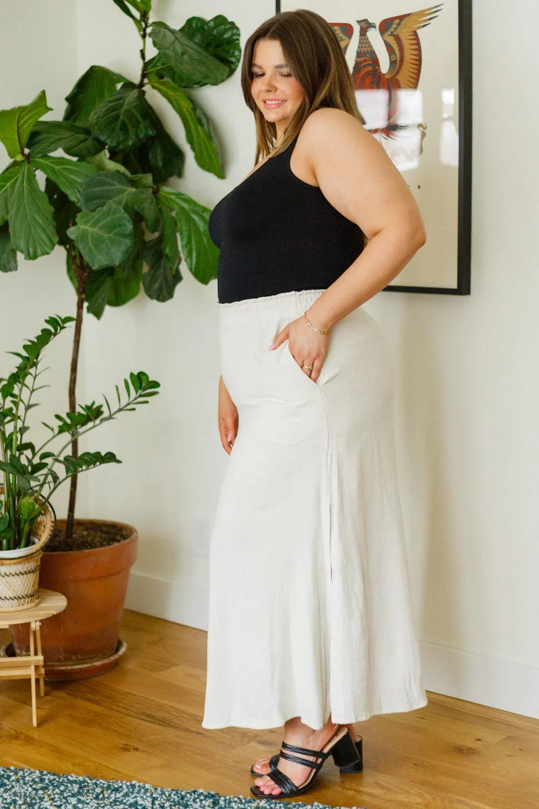 Homesteading Linen Maxi Skirt in Sourdough — view 10
