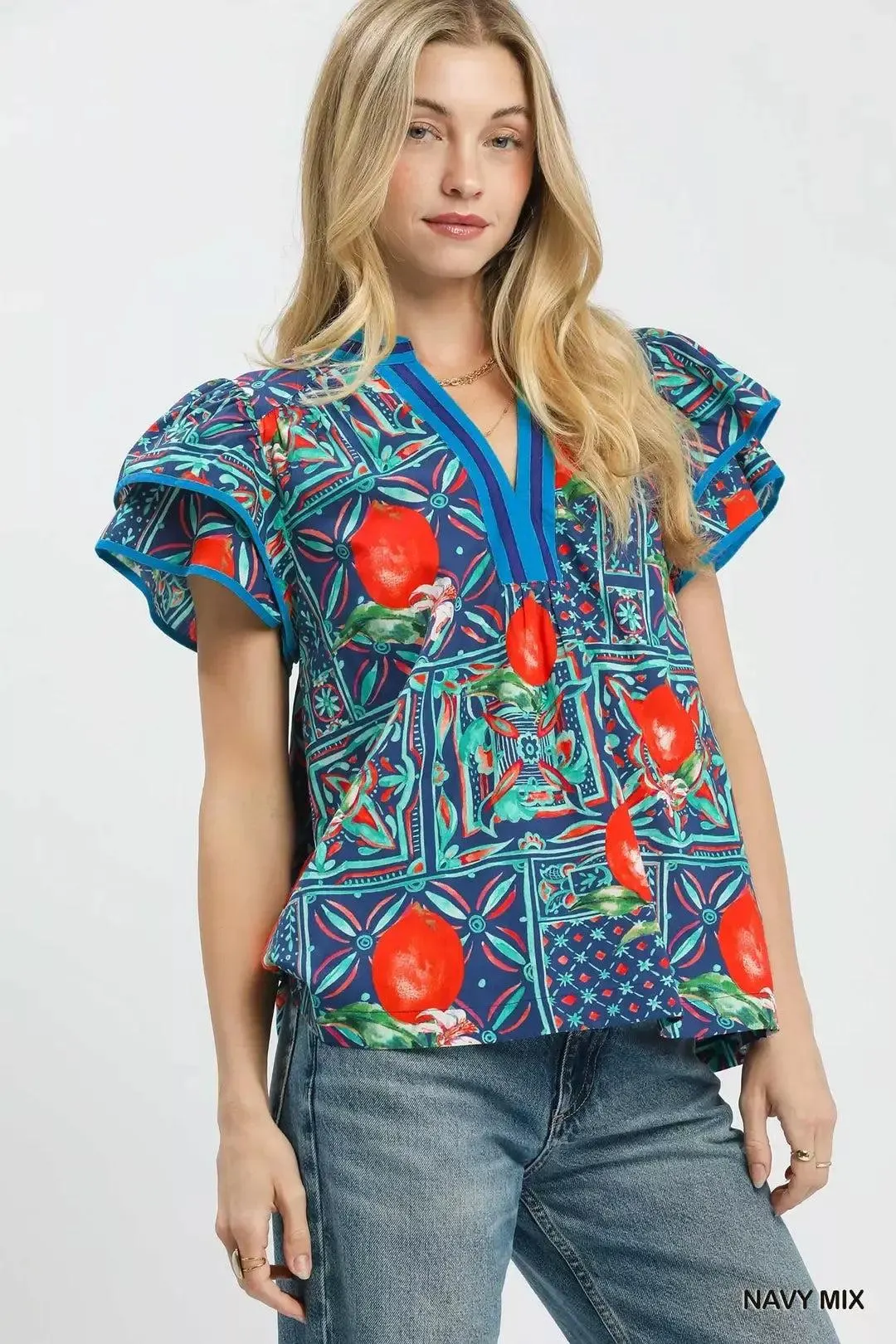 Midnight Garden Flutter Blouse — view 3