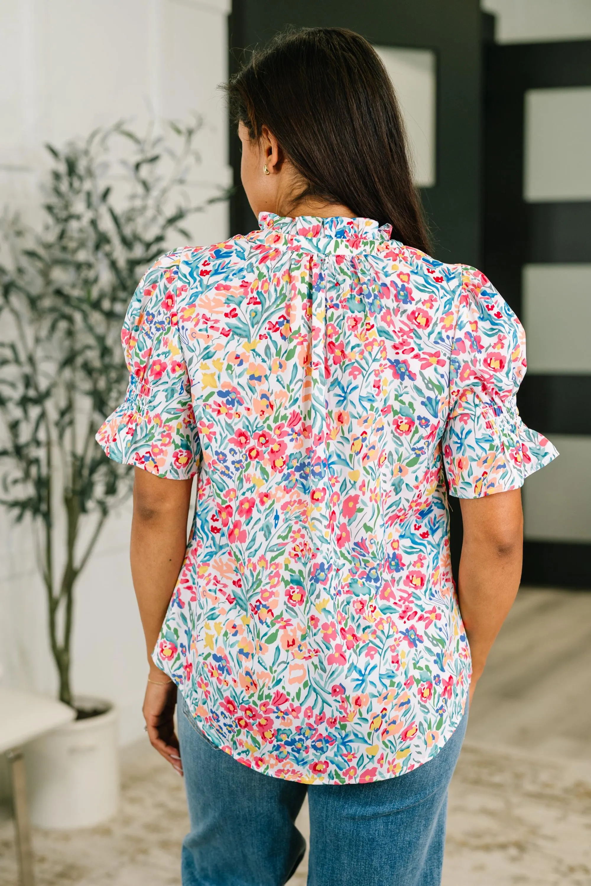It's Been a Day Split Neck Blouse — view 6