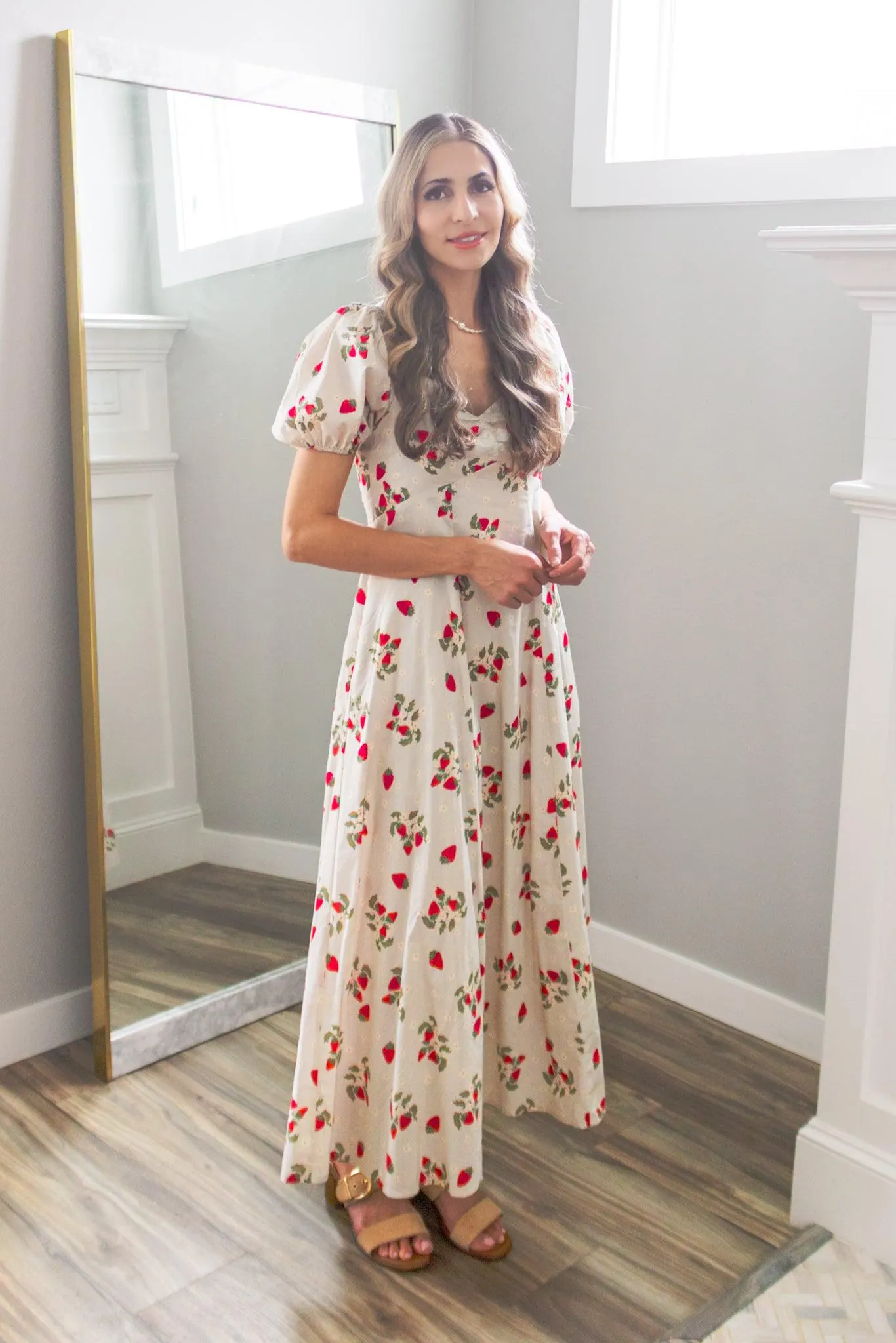 Strawberry Maxi Dress in 100 Cotton — view 7
