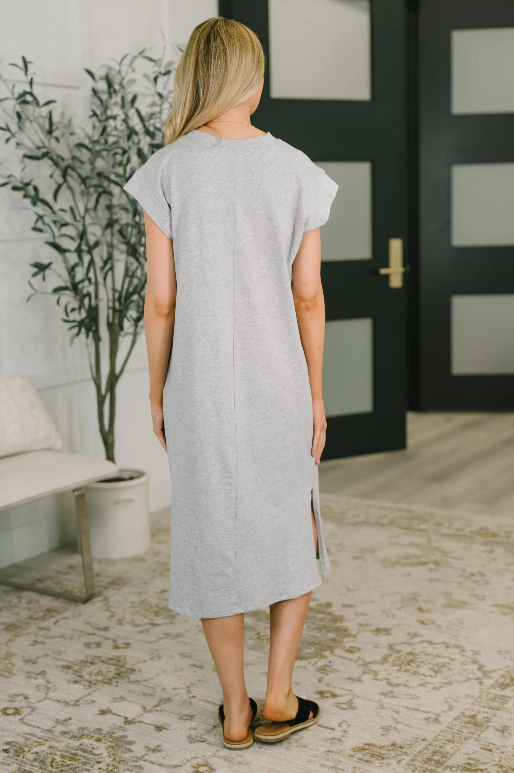 Sweet Like That Casual Dress in Heather Grey — view 5