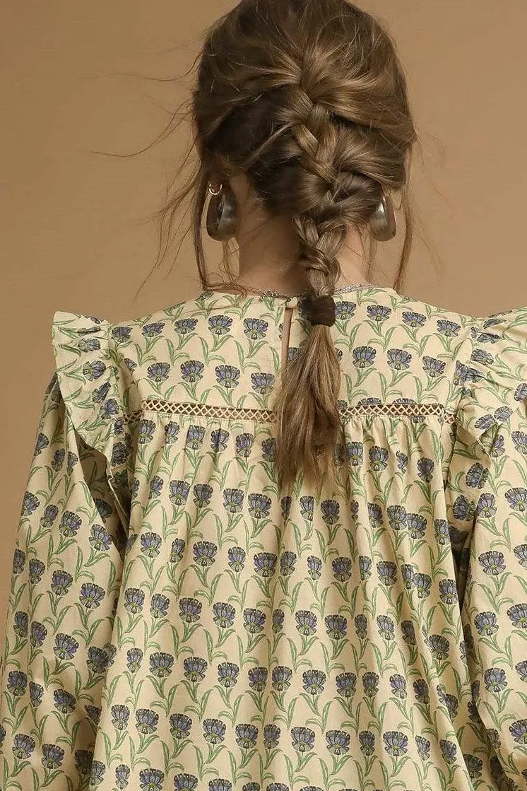 Iris Garden Flutter Blouse in Buttercream — view 8
