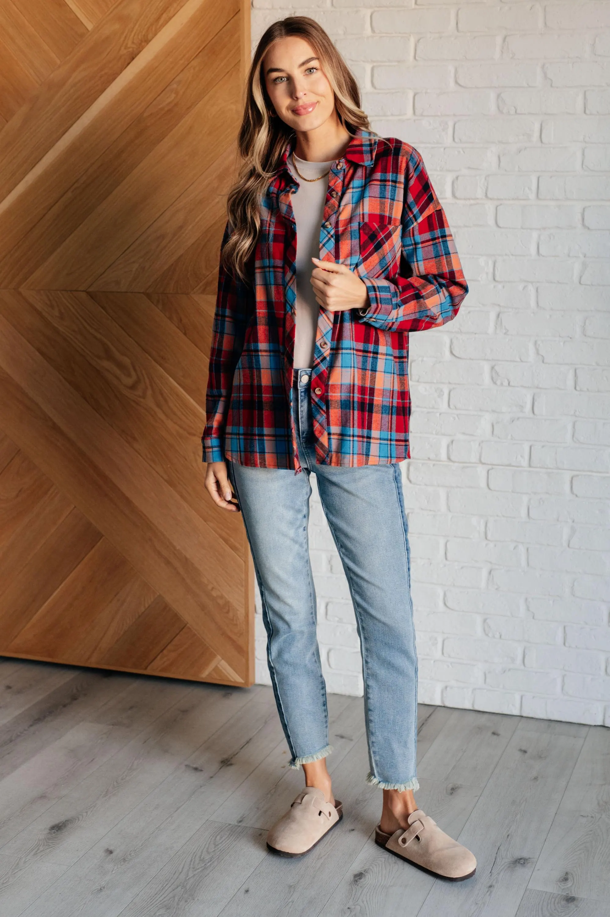 Plaid Jacket Autumn Make It Make Sense Plaid Button up — view 3