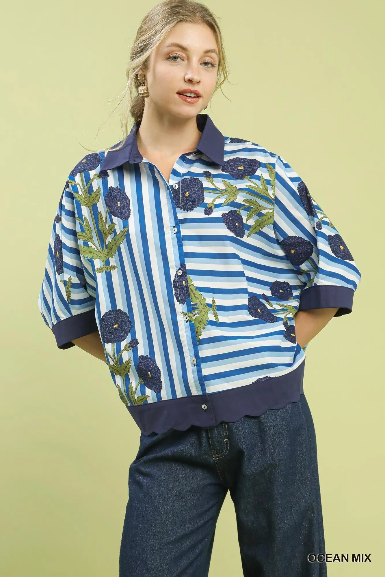 Heaven Sent Floral Layering Top in Blue