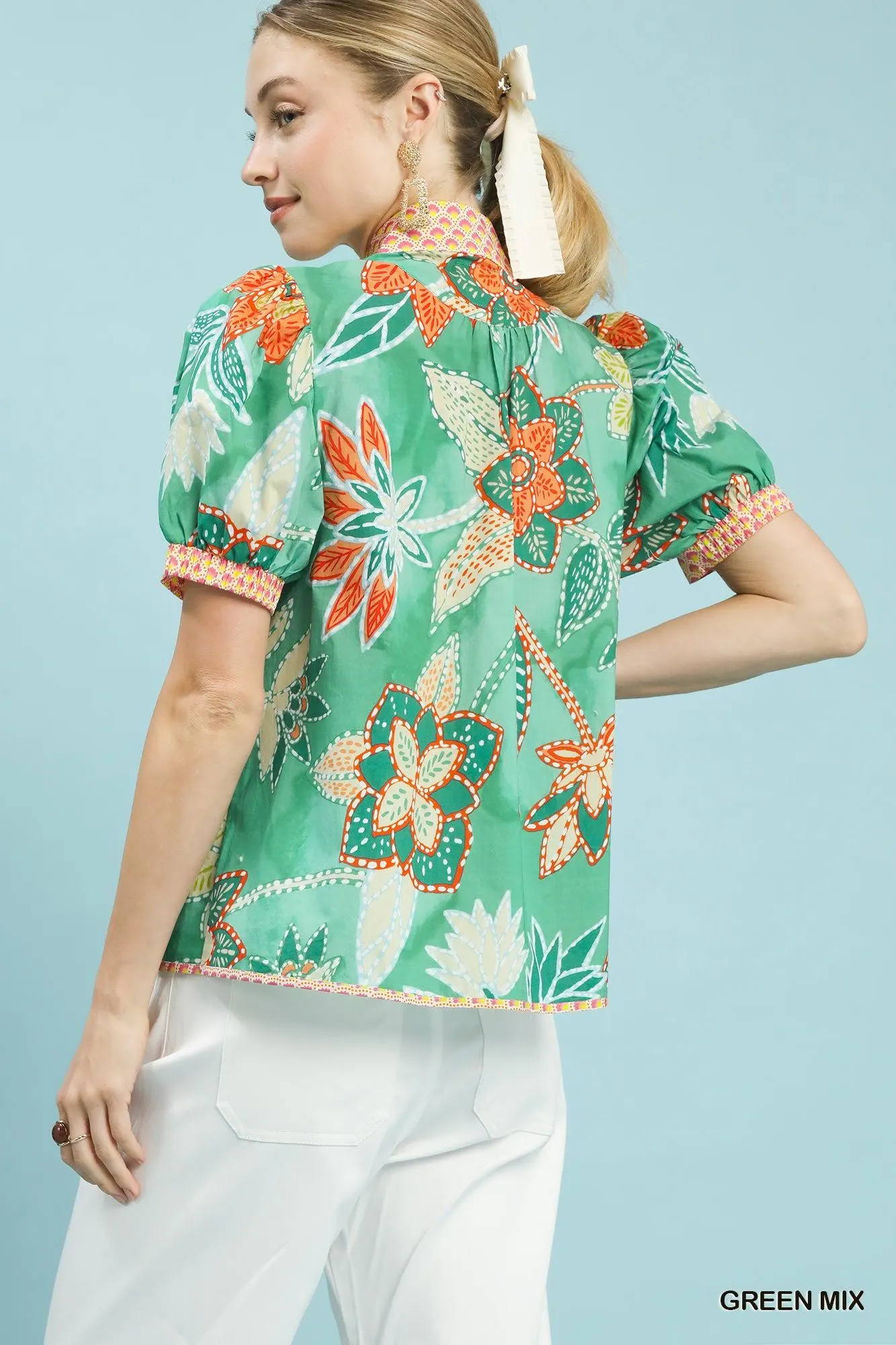 Where the Flowers Grow Cotton Blouse — view 4