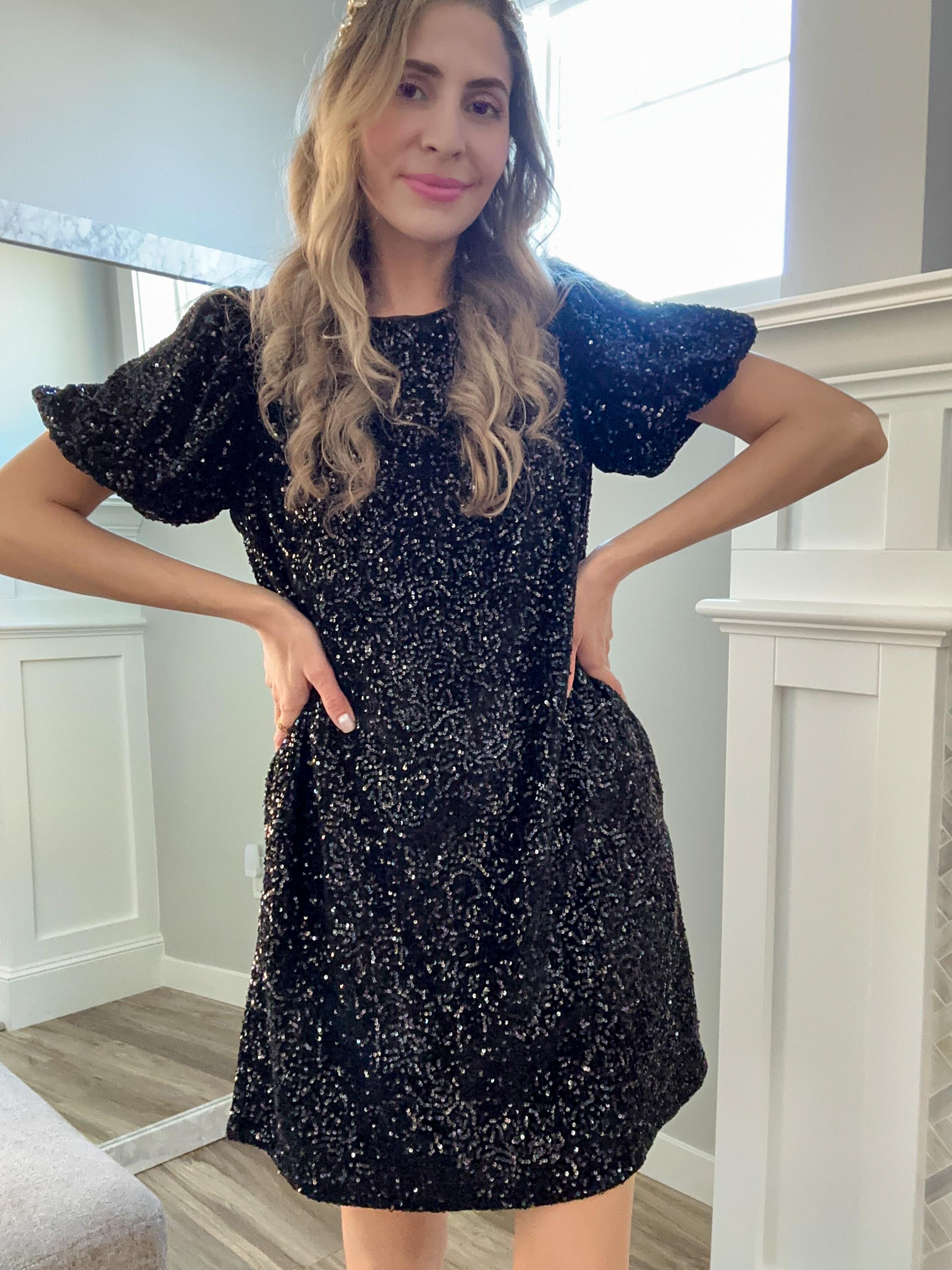 Sequin Dress in Swifty Midnight — view 21
