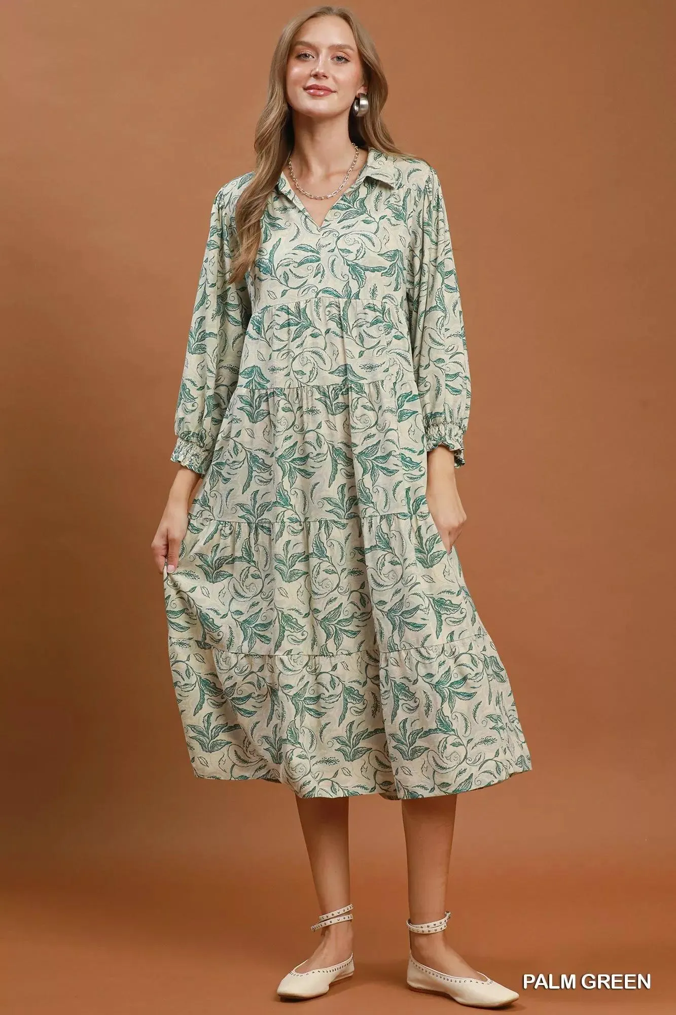 Alpine Linen Maxi Dress in Palm — view 6
