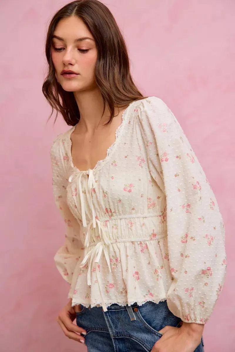 Wildflower Lace Ruched Bow Blouse — view 21