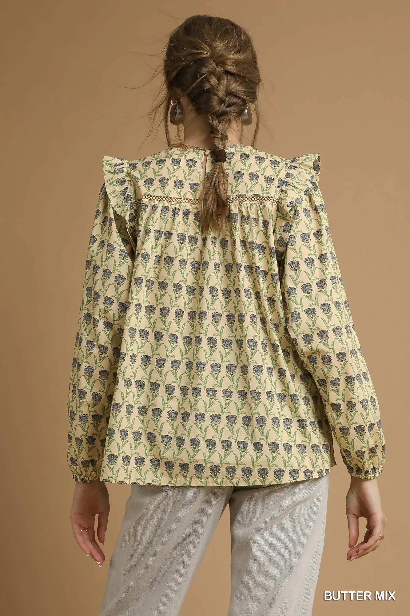 Iris Garden Flutter Blouse in Buttercream — view 5