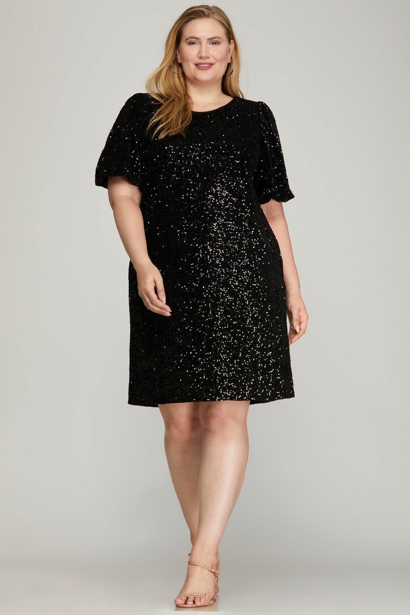 Sequin Dress in Swifty Midnight — view 10
