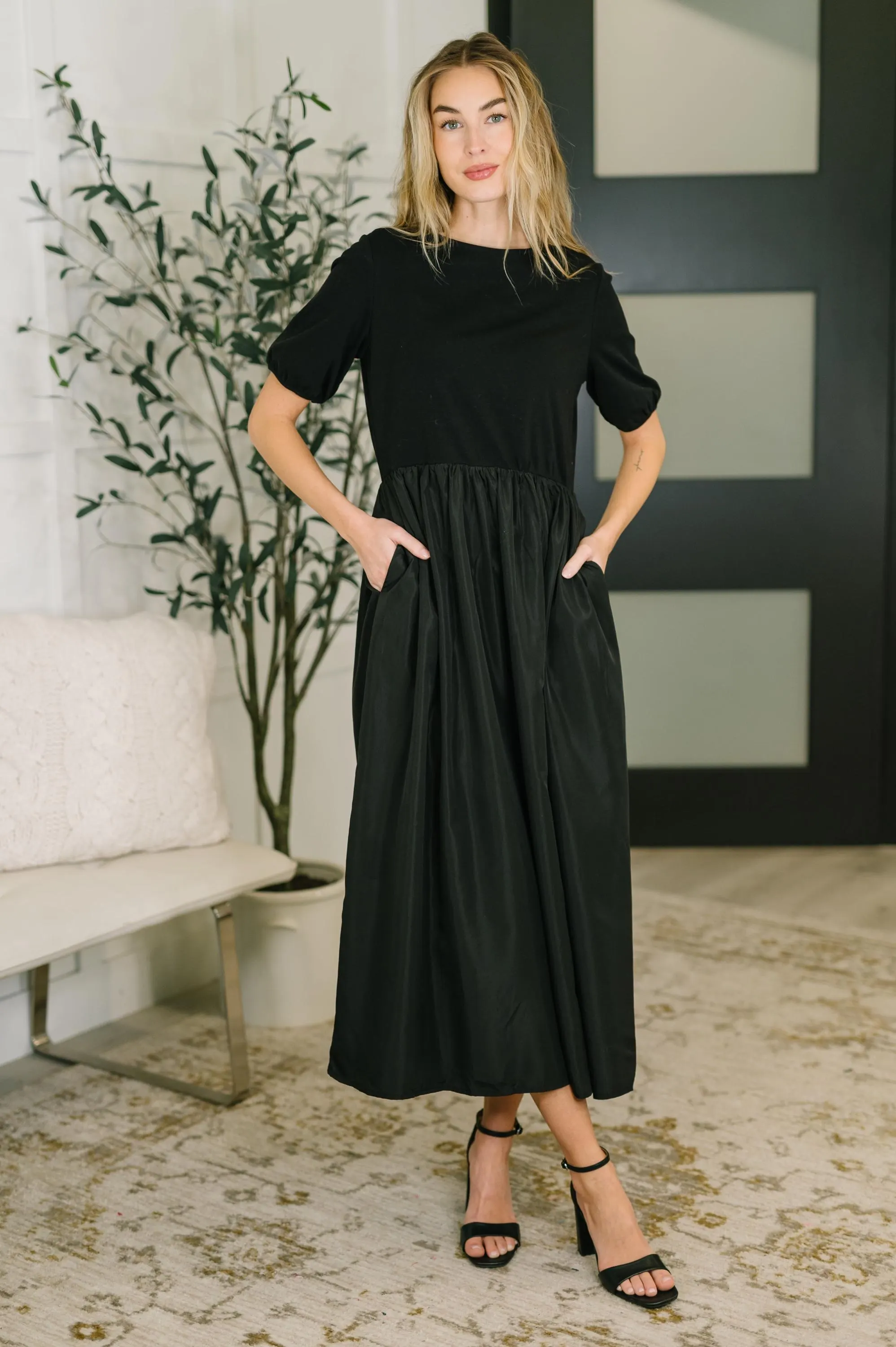Classy Charm Midi Black Dress